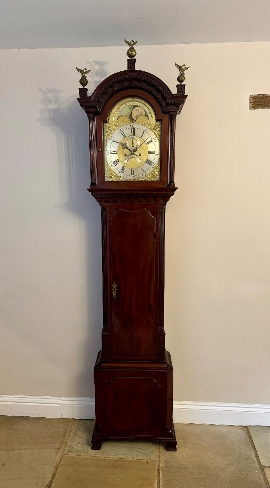 Fantastic Quality Antique George III Mahogany Eight Day Long Case Clock photo vintage