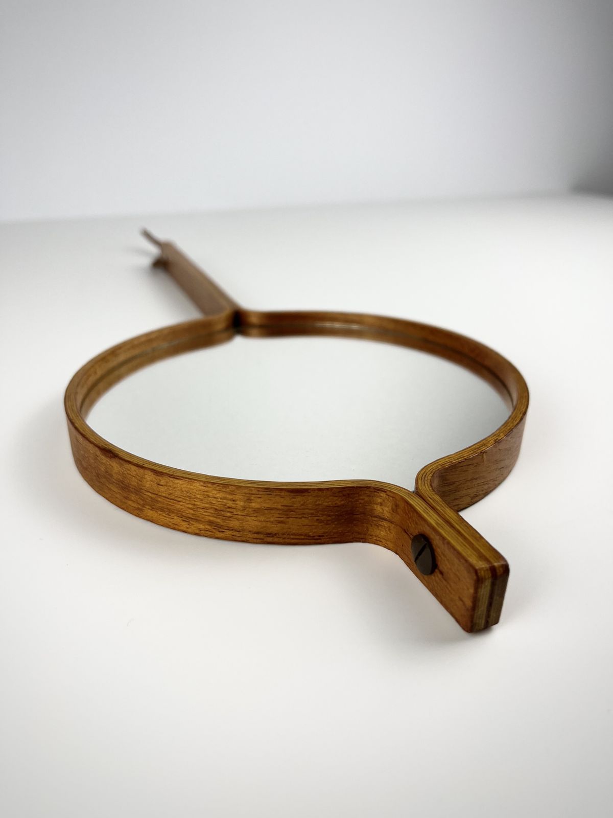 Bech & Starup Bent Plywood Hand Mirror, Danish 1960s photo Home Decor
