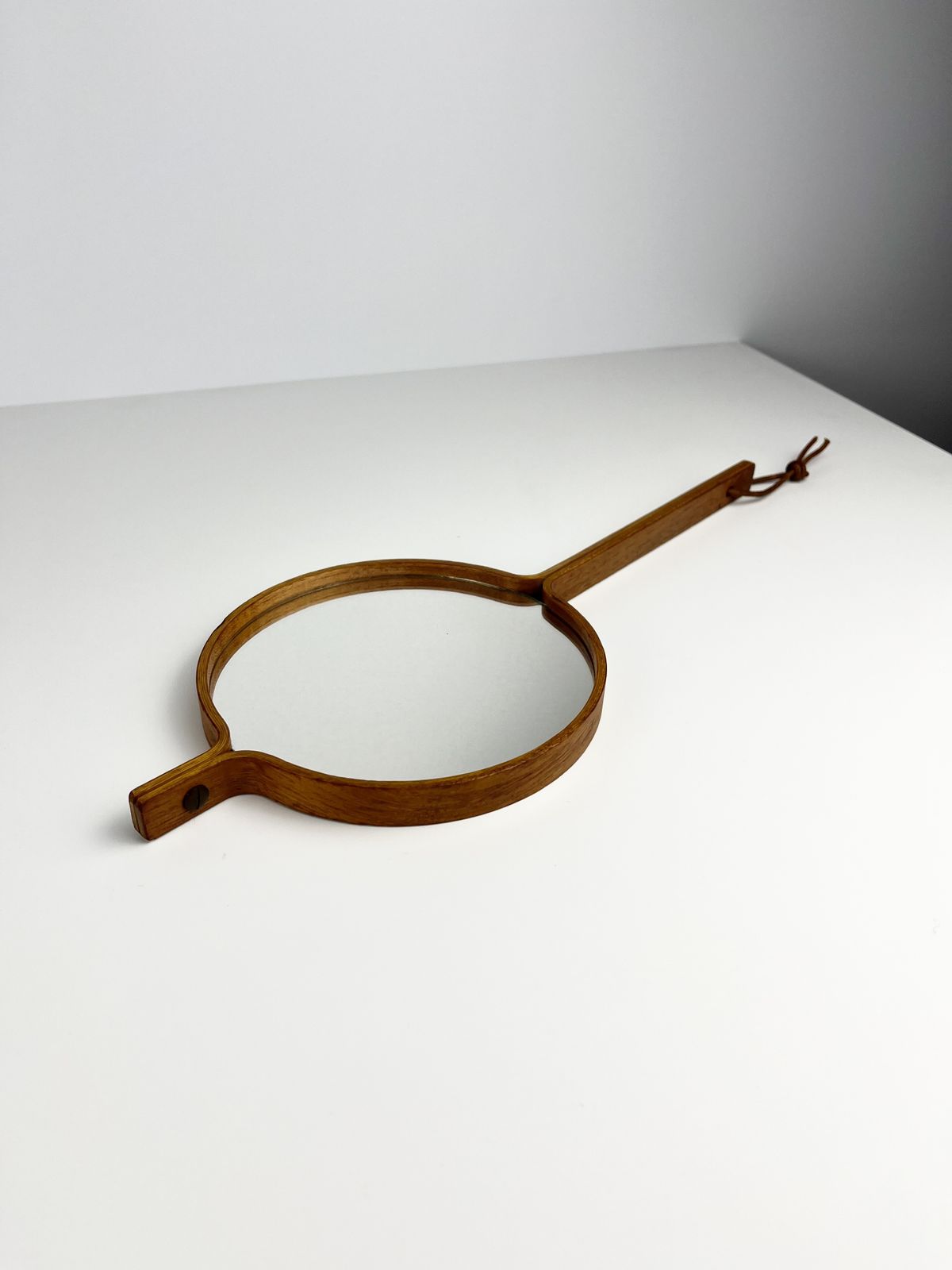 Bech & Starup Bent Plywood Hand Mirror, Danish 1960s photo vinterior