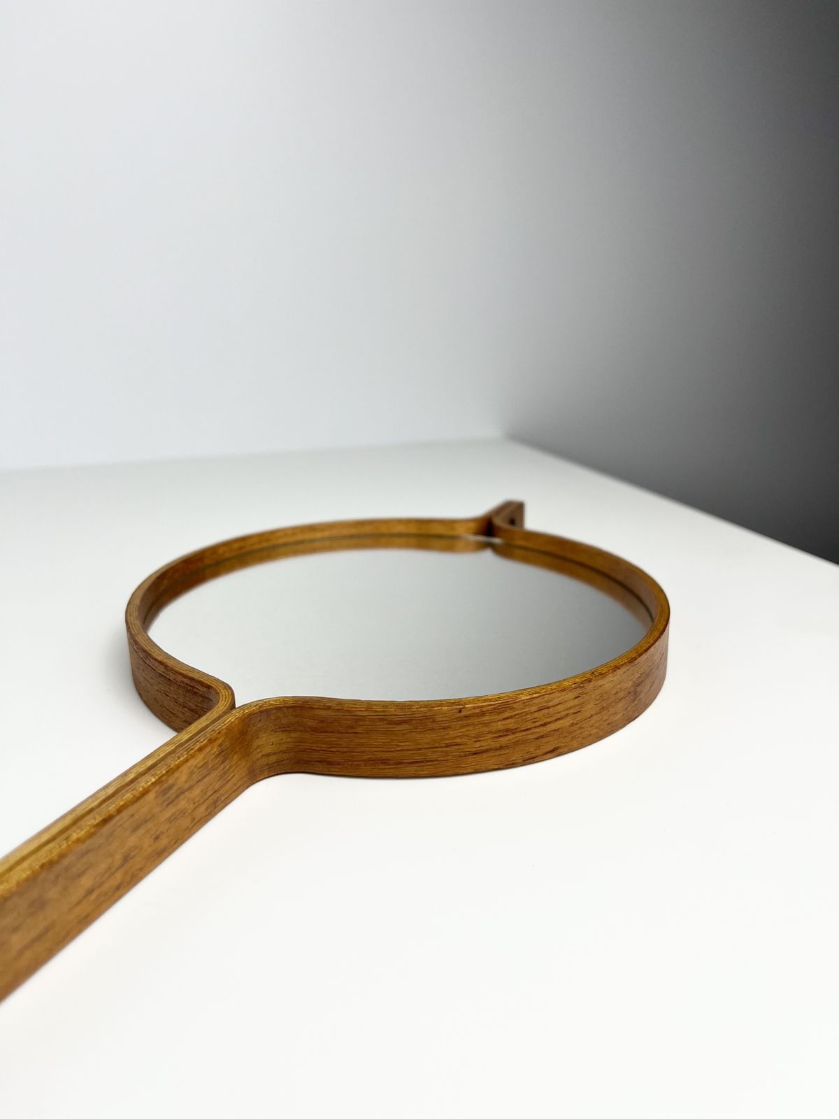 Home Decor Bech & Starup Bent Plywood Hand Mirror, Danish 1960s photo