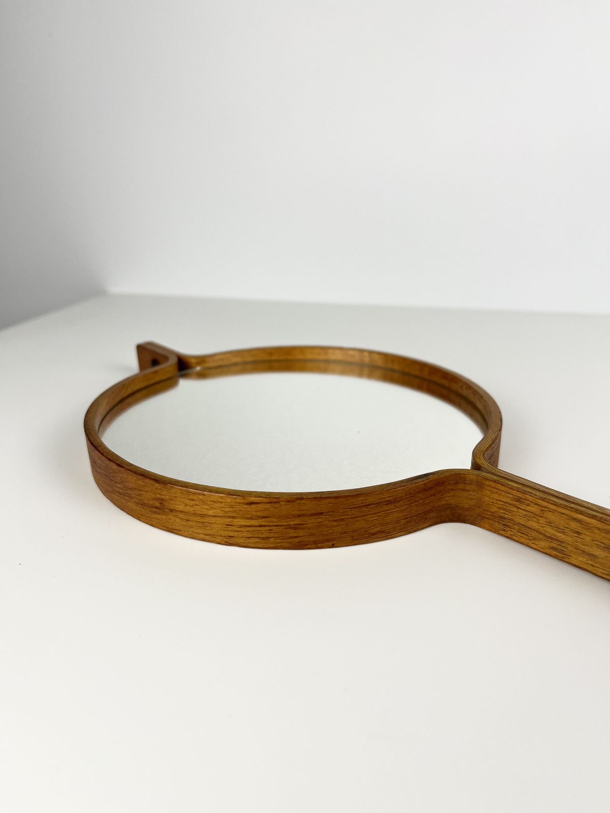 160.0 Bech & Starup Bent Plywood Hand Mirror, Danish 1960s photo