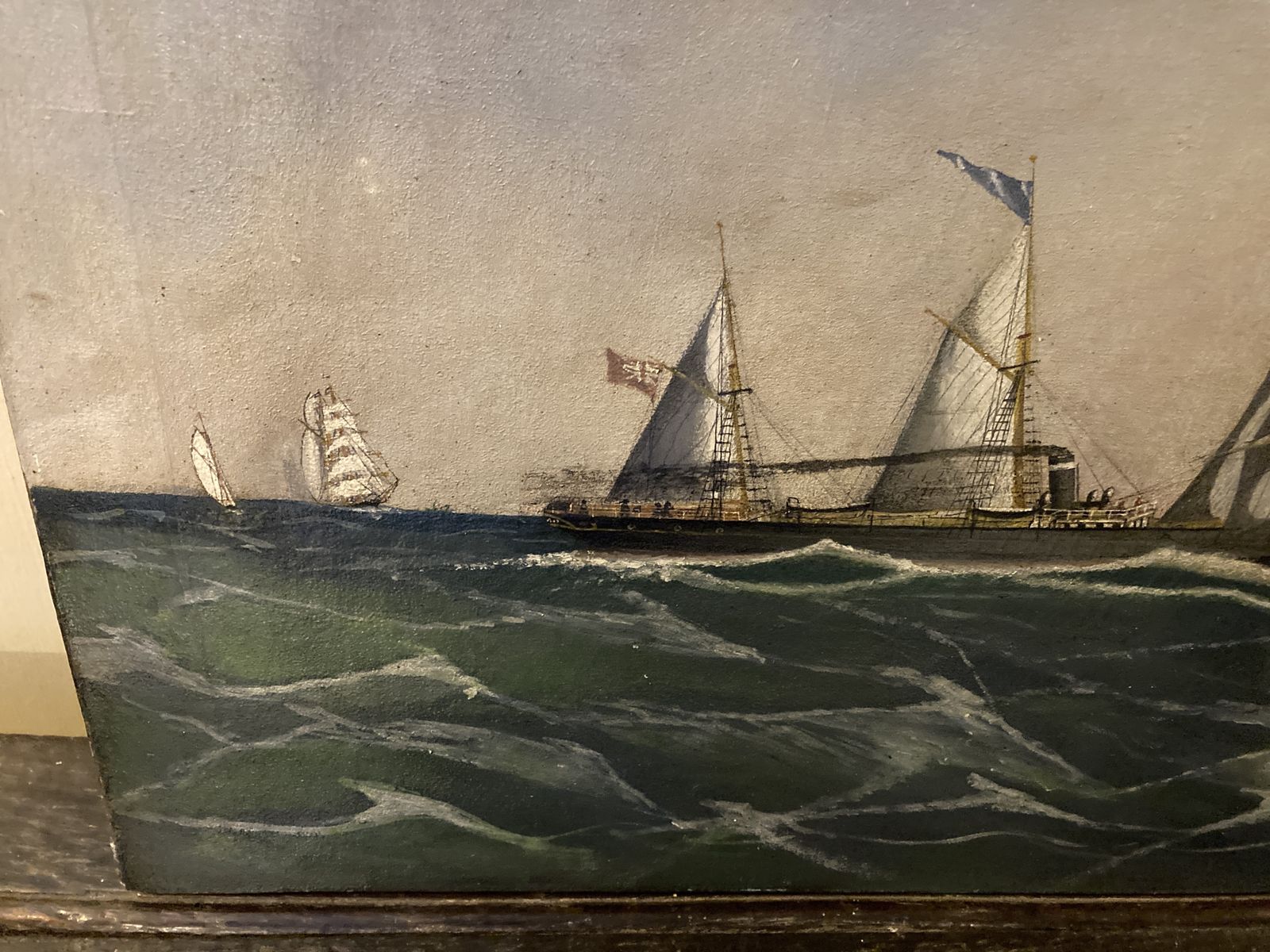 photo furniture 19th Century Oil Painting Steam/ Sailing Ship