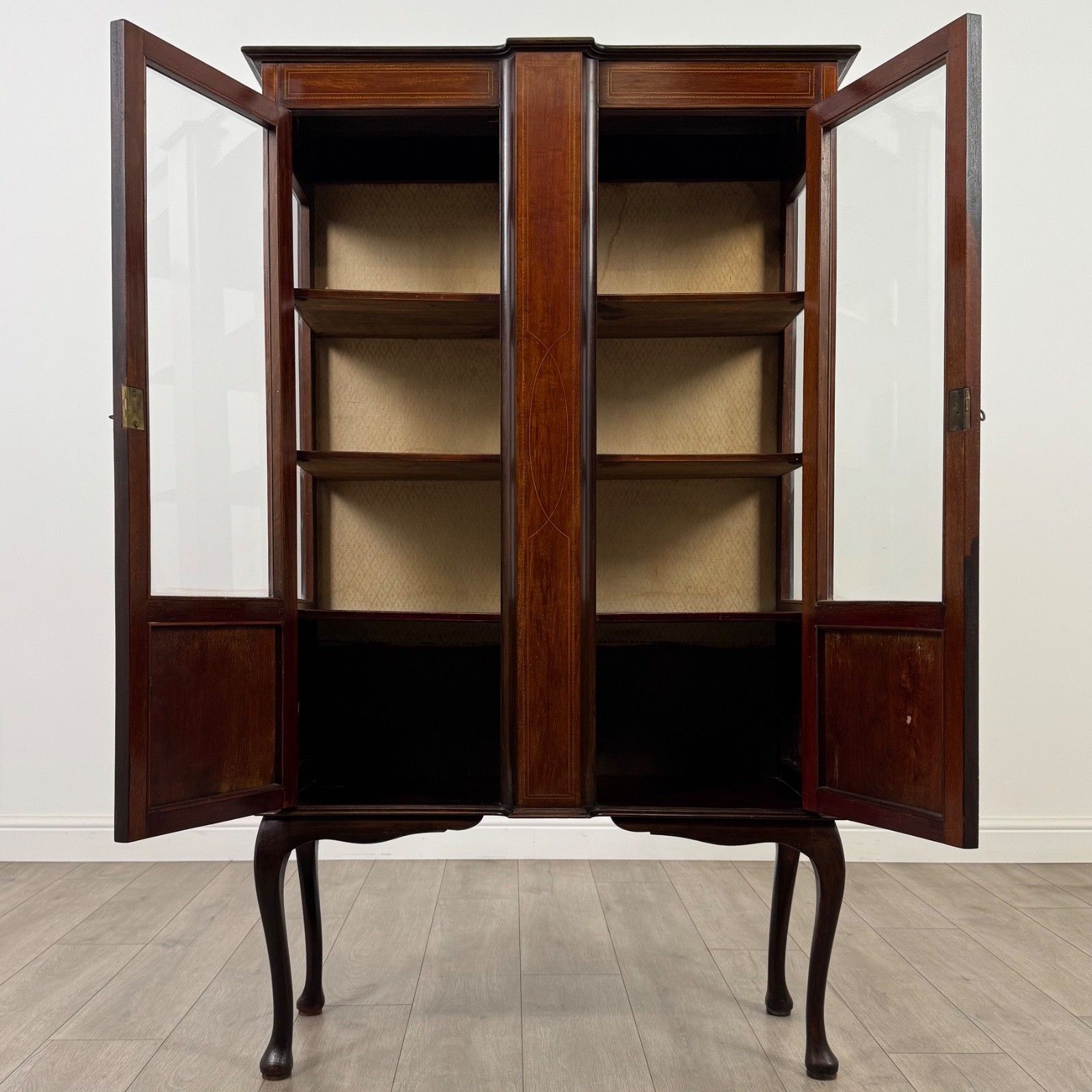 Antique 20th Century Glazed Display Cabinet In Mahogany photo for sale