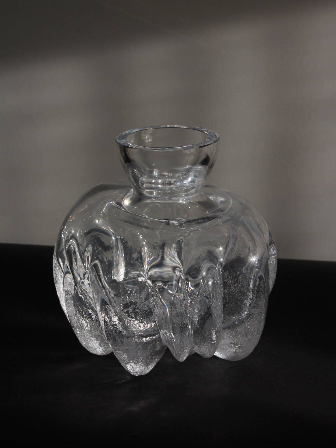 Lars Hellsten Full Lead Crystal Vase For Skruf Glasbruk, 1970s, Sweden photo for sale
