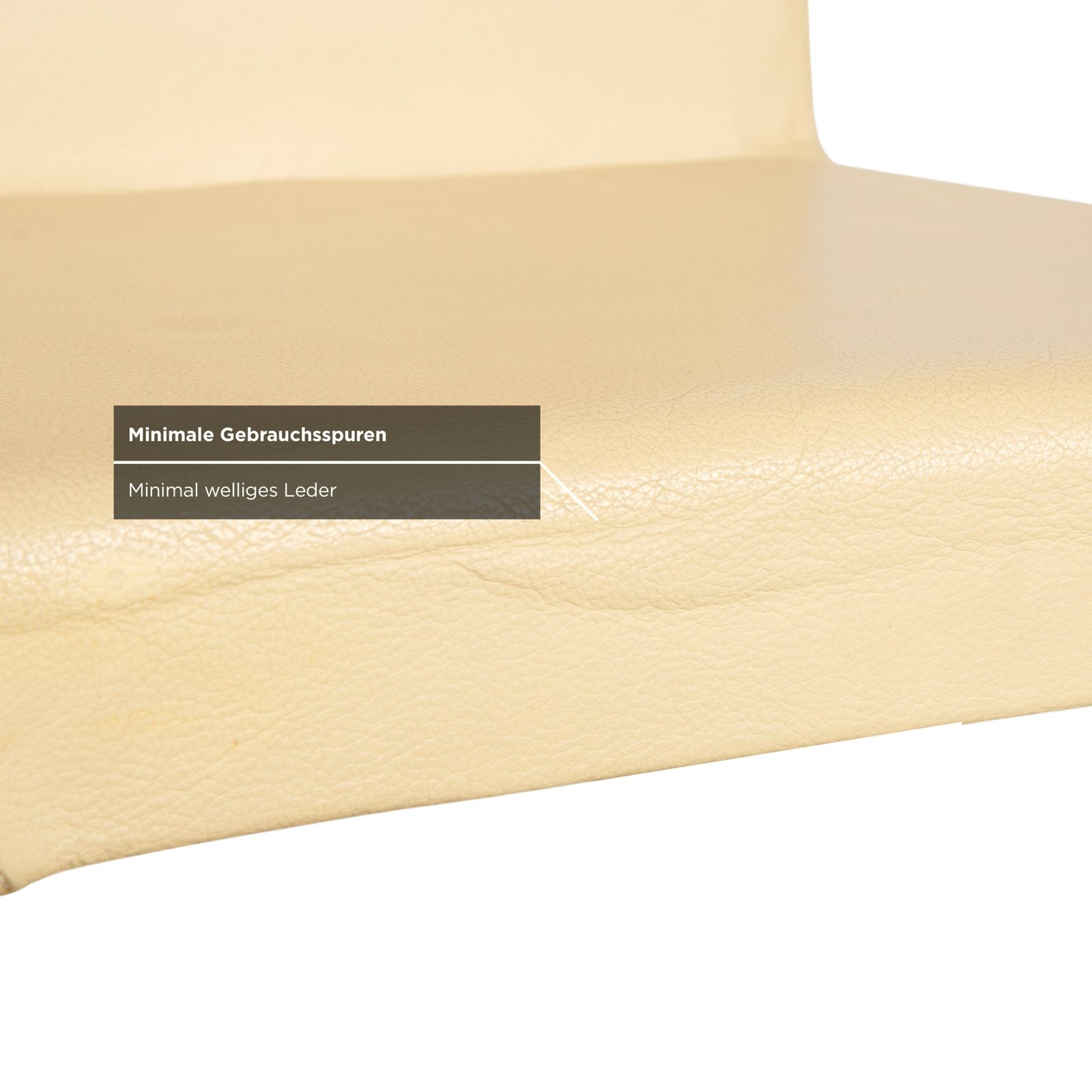 Set Of 4 Cattelan Italia Leather Chairs Cream Ivory Butter Yellow photo vintage