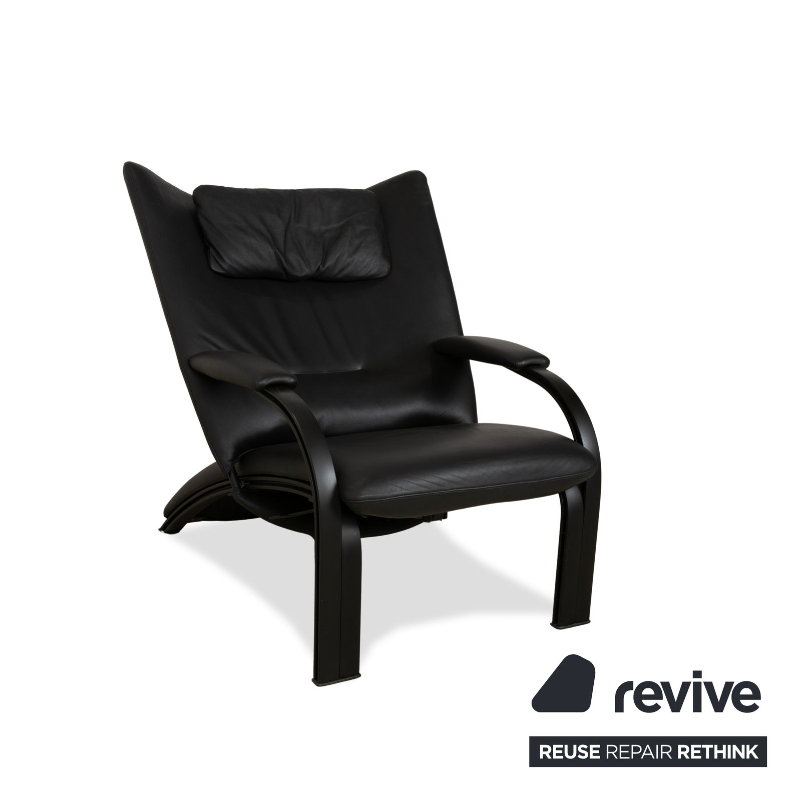 Fauteuil Wk Wohnen Spot 698 en cuir noir, fonction manuelle photo Mobilier