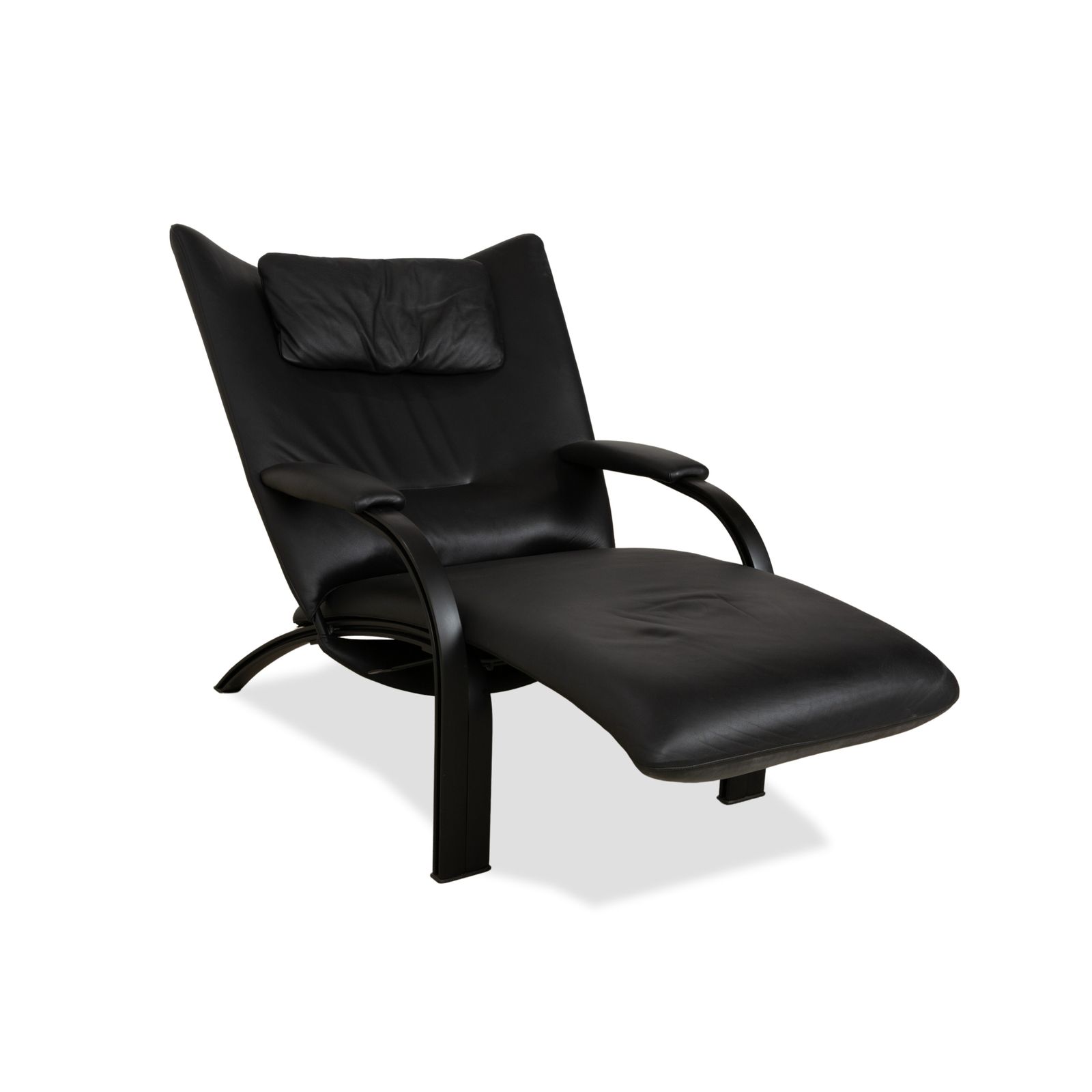 Fauteuil Wk Wohnen Spot 698 en cuir noir, fonction manuelle photo 1676.0