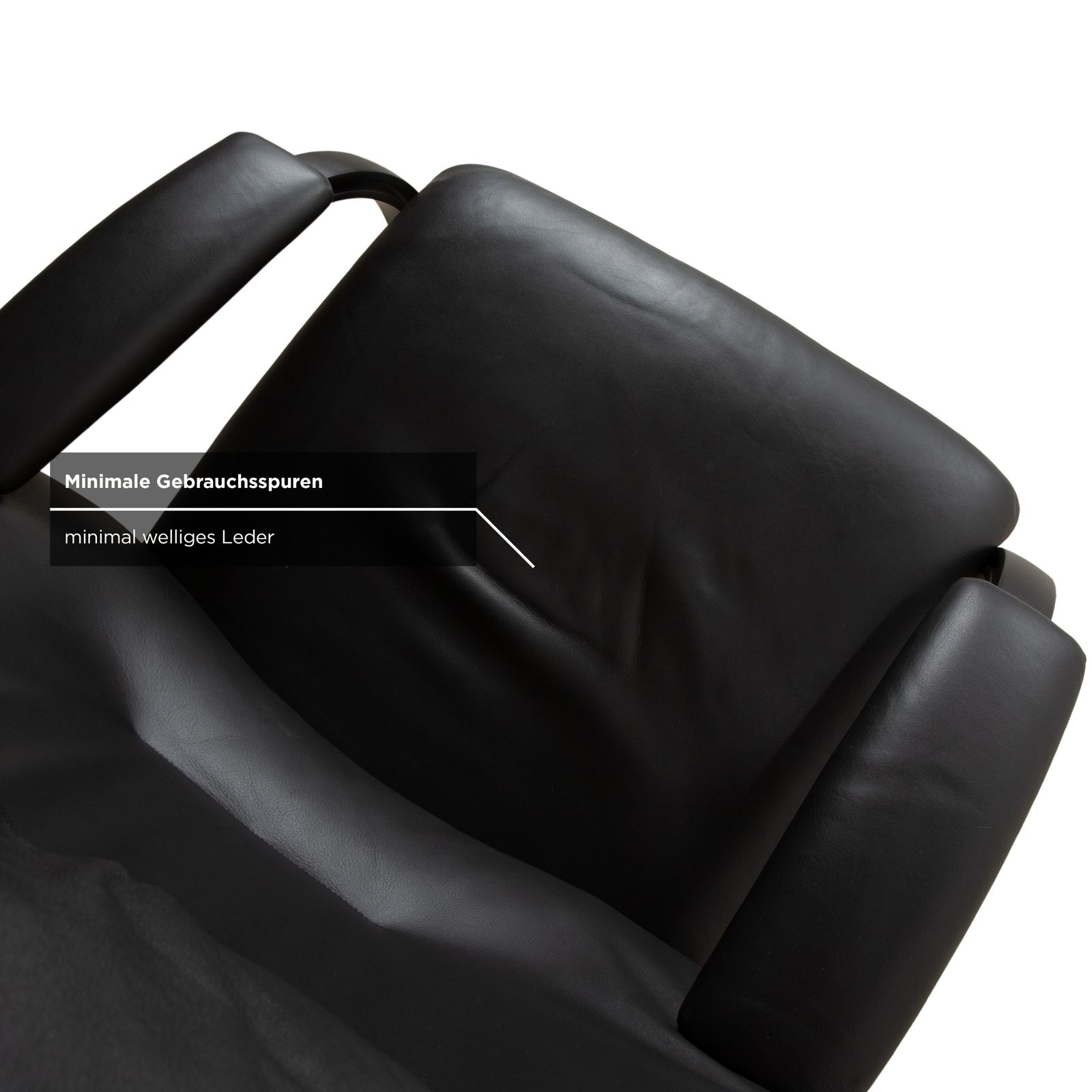 photo furniture Fauteuil Wk Wohnen Spot 698 en cuir noir, fonction manuelle