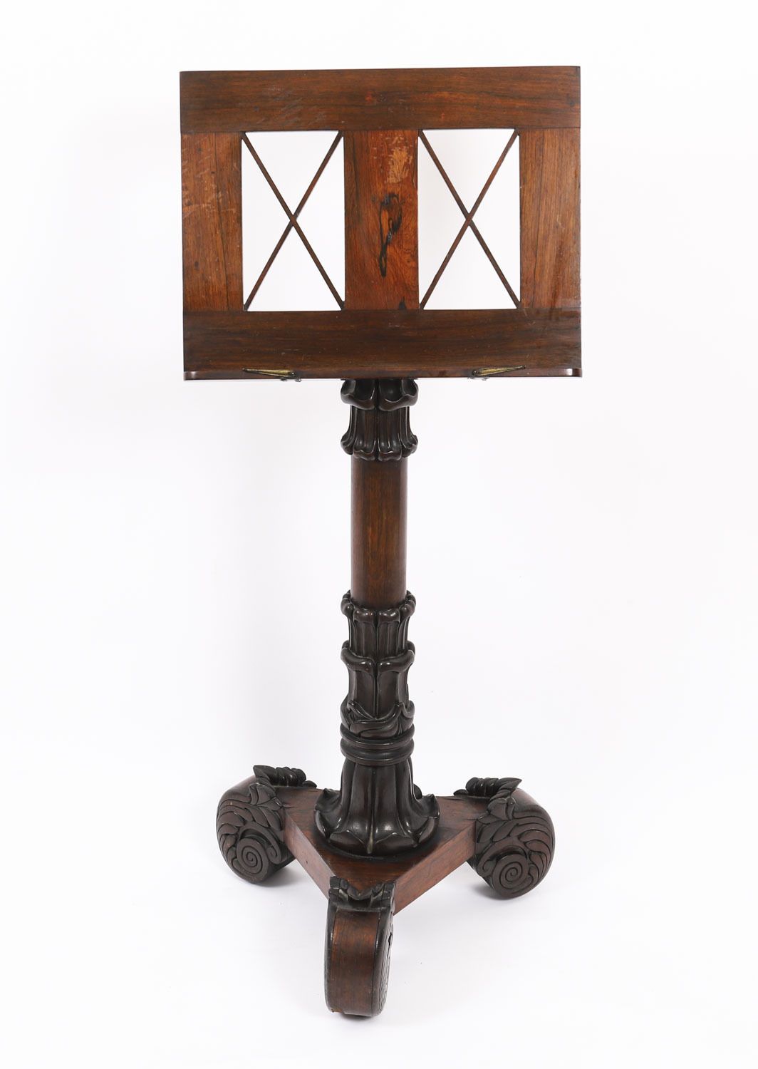 Antique William IV Gonçalo Alves Tripod Music Stand C.1830 19th Century photo Home Decor