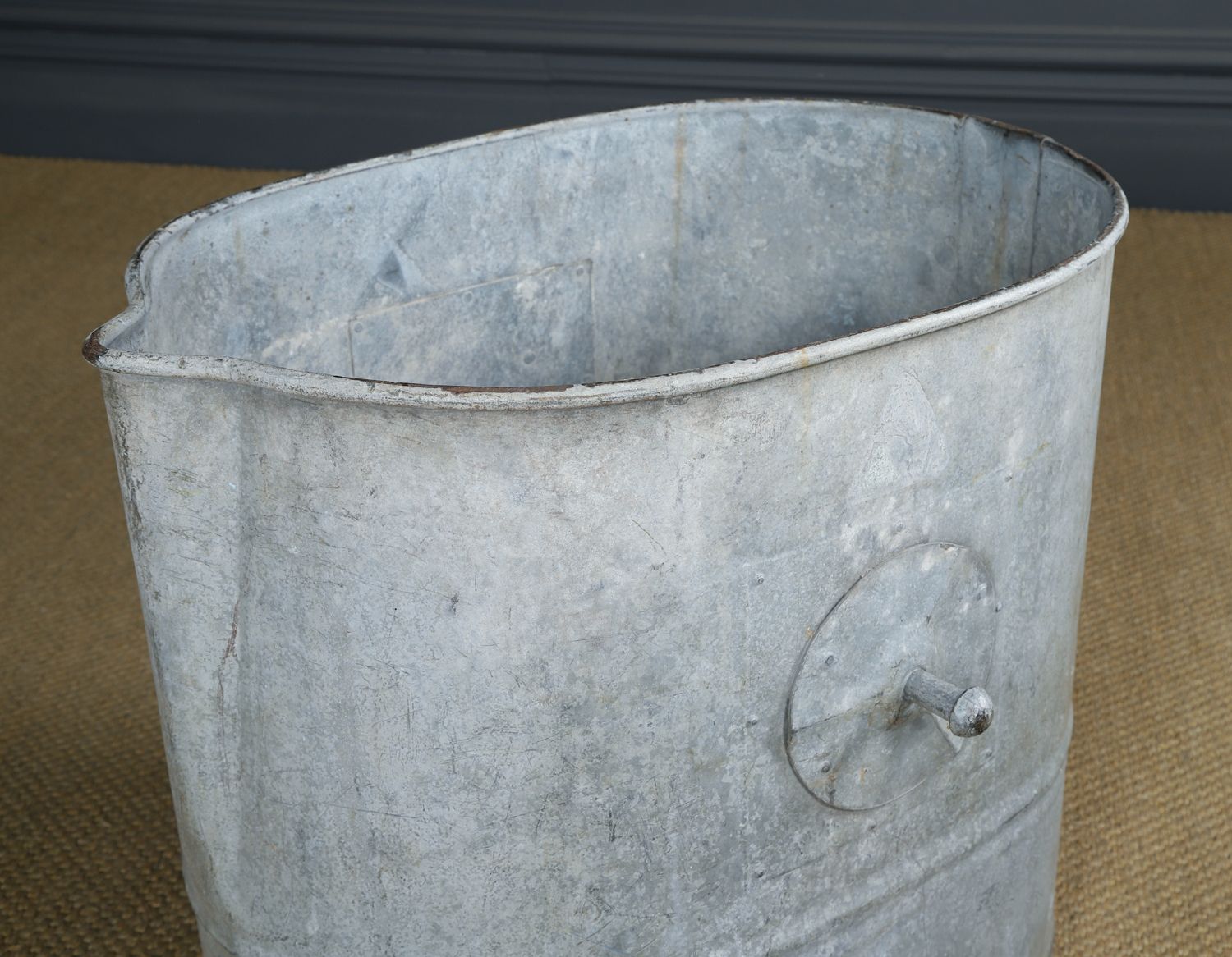 English Galvanised Metal Log  Storage / Bin / Tub / Tree / Shrub Planter (Circa 1920) photo Home Decor
