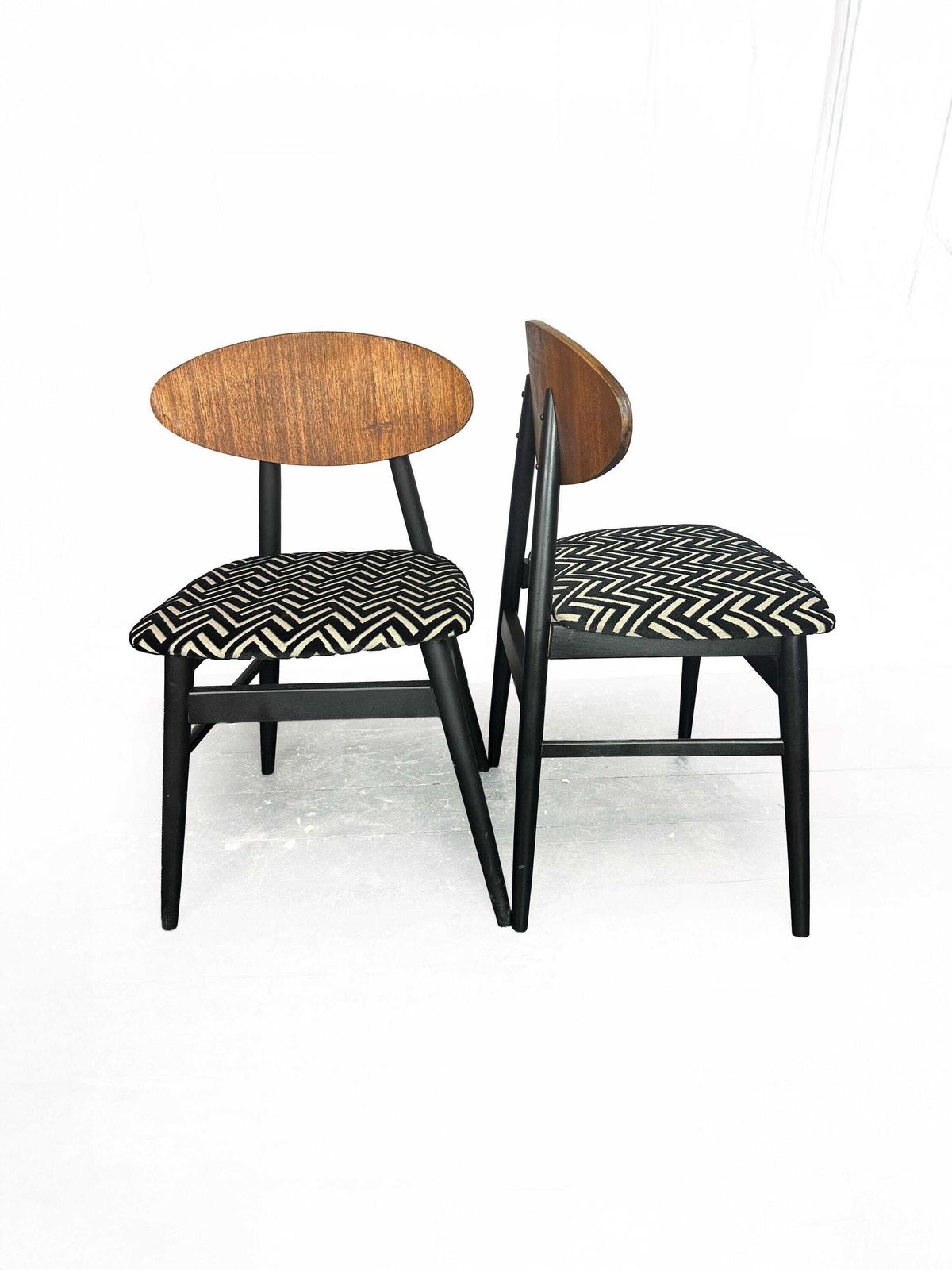 Mid Century Drop Leaf Dining Table And Two Reupholstered Butterfly Dining Chairs photo buy
