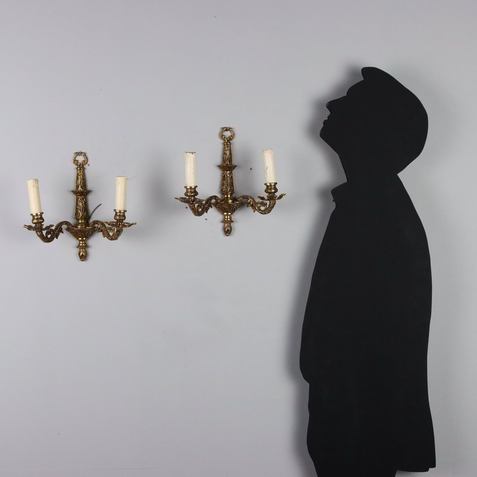 Pair Of Antique Wall Lamps Bronze Italy XX Century photo furniture