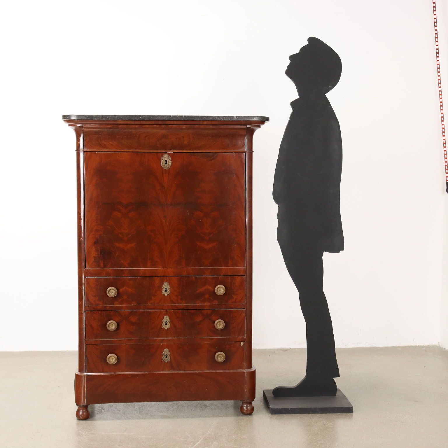 Antique Sécrétaire Charles X Mahogany 4 Drawers Italy XIX Century photo furniture