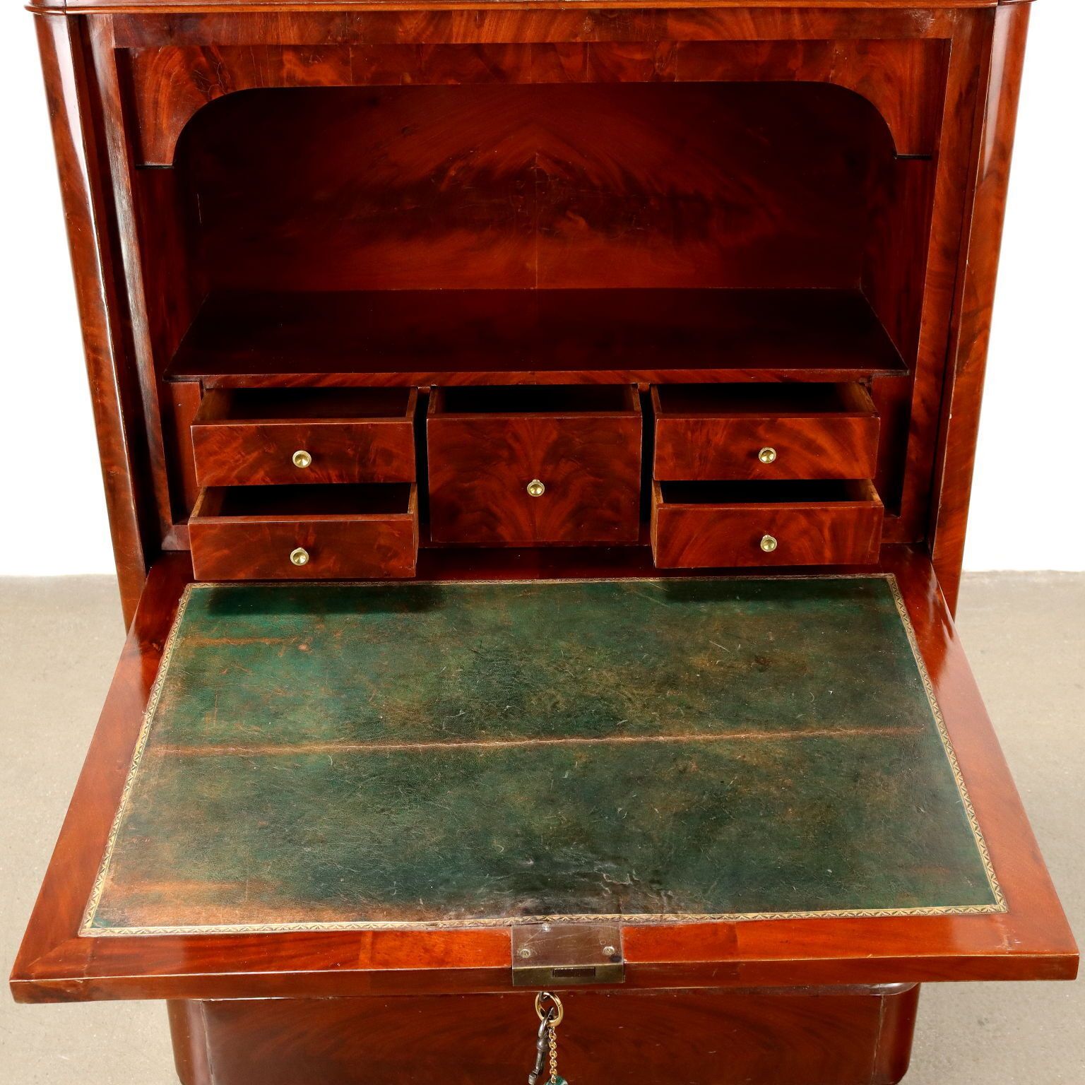 photo furniture Antique Sécrétaire Charles X Mahogany 4 Drawers Italy XIX Century
