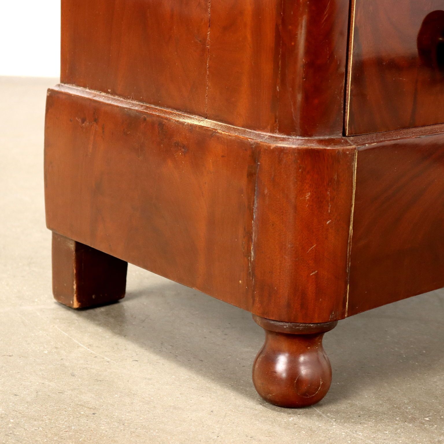 1150.0 Antique Sécrétaire Charles X Mahogany 4 Drawers Italy XIX Century photo