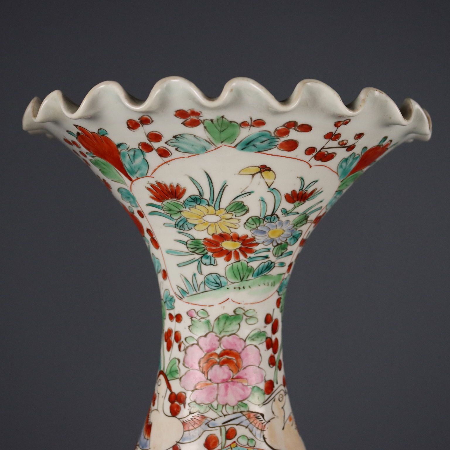 Antique Vases Porcelain Trumpet Shaped Japan Taisho 1910 1920 photo Home Decor