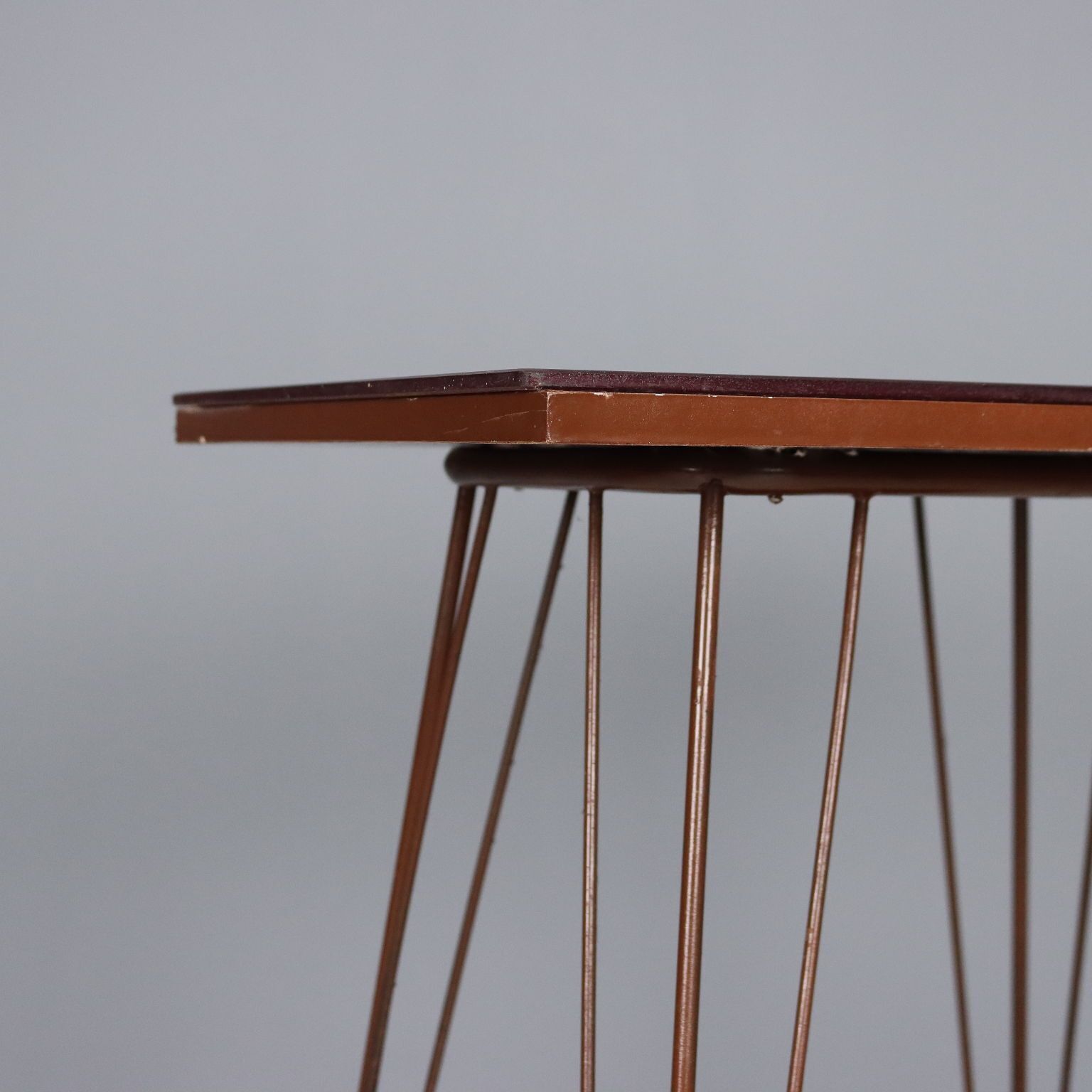 Vintage Side Table Design Metal Double Glass Top Italy 1960s photo for sale