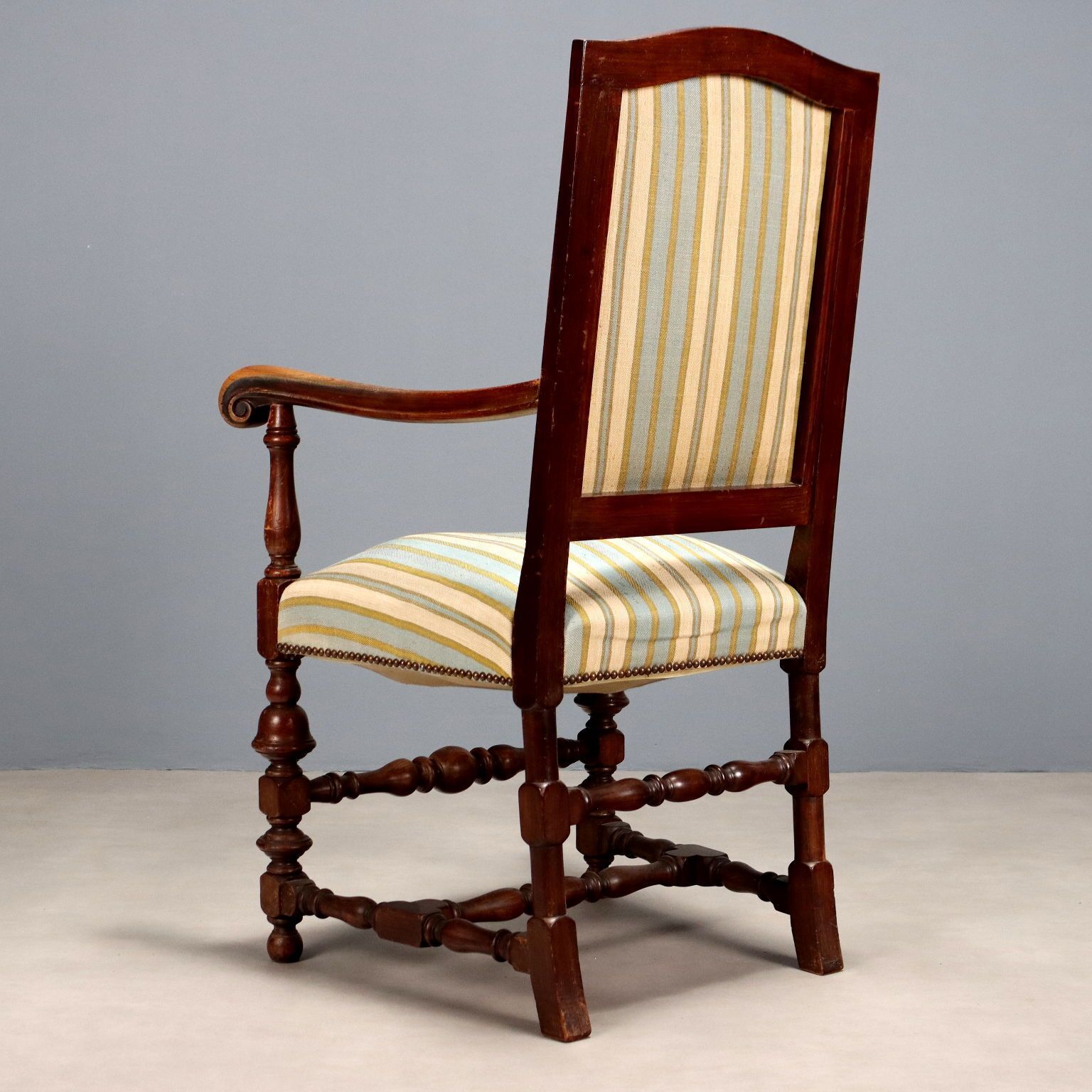 photo furniture Armchair Baroque Style Walnut Padding XIX Century