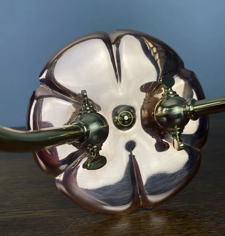 Ashby Copper Lily Pad Wall Light – Double Arm (43087) photo 495.0