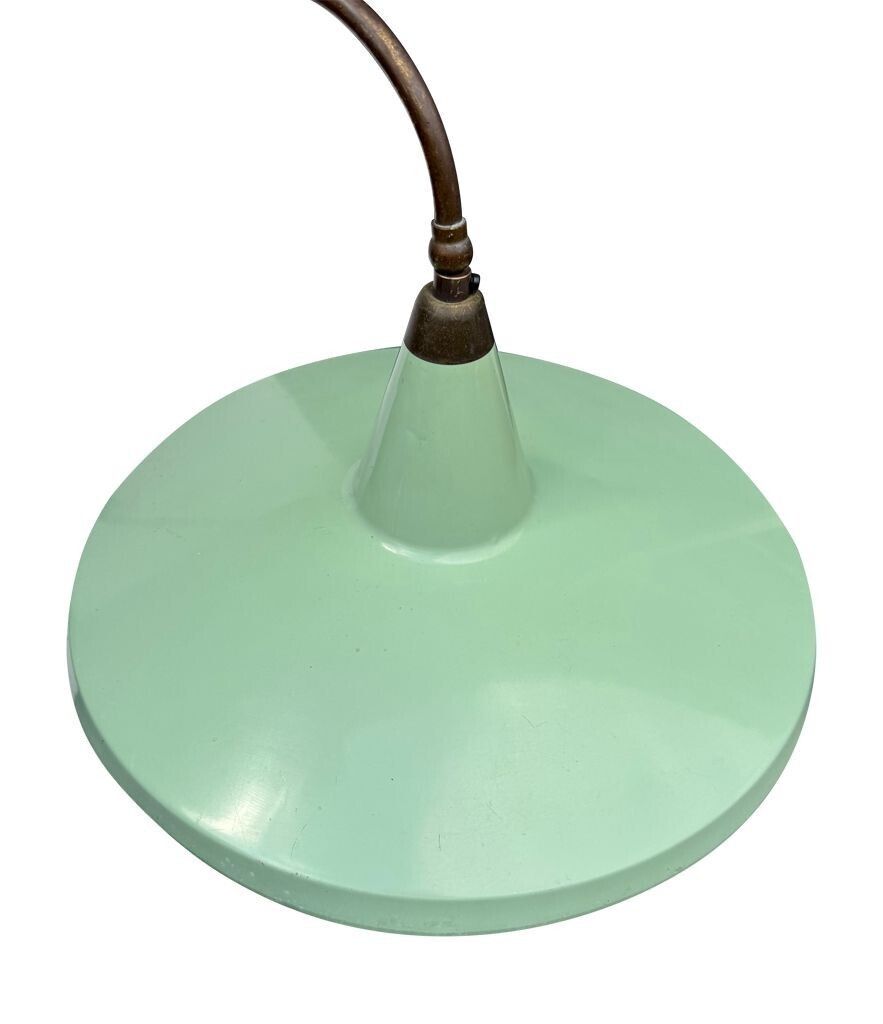 An Italian 1950s Stilnovo Brass Extendable Telescopic Wall Light With Green Stitched Leather Arm photo Lighting