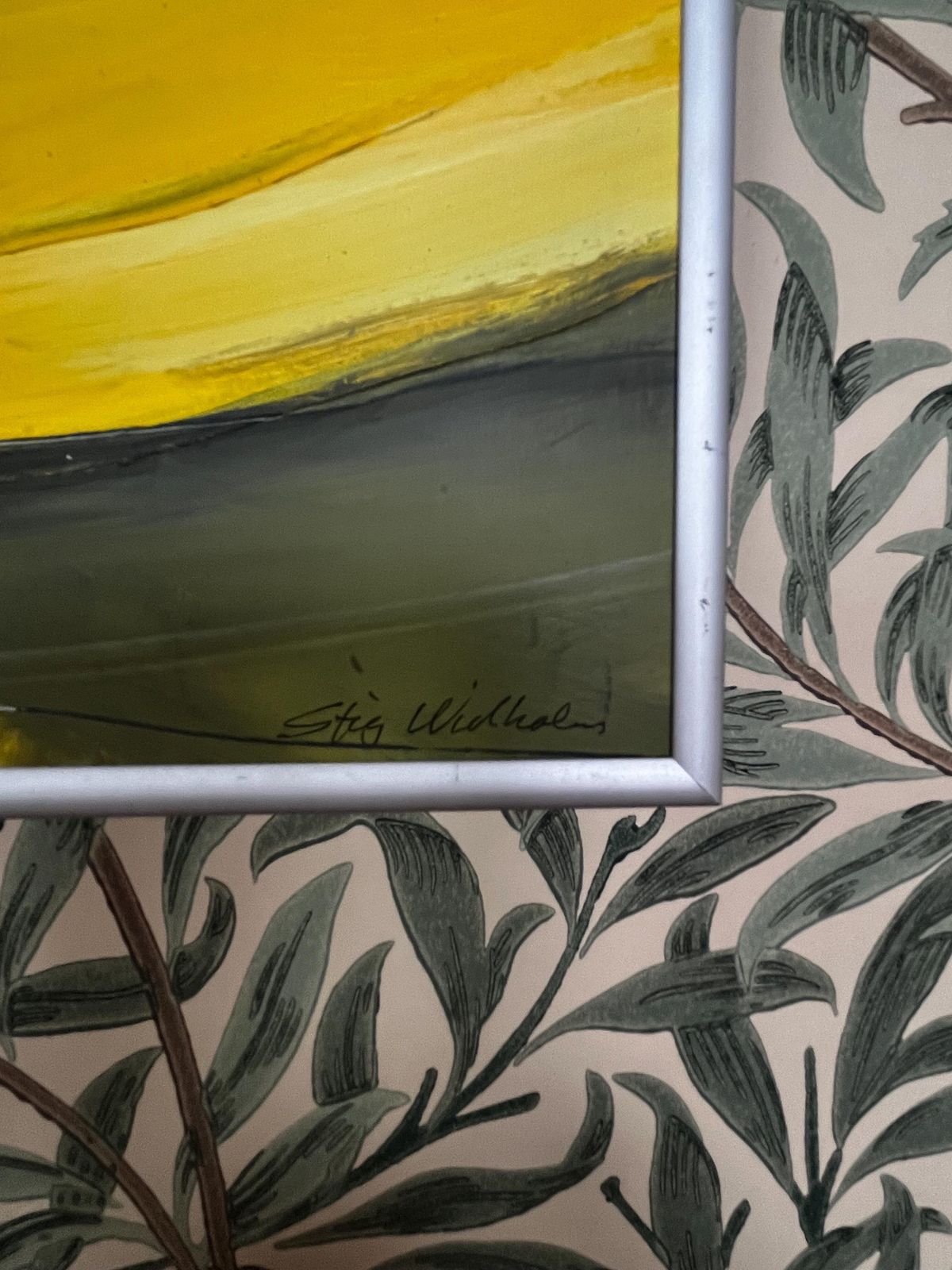 Abstract Landscape, 2004, Swedish Artist Stig Widholm, Oil Painting On Board photo vinterior
