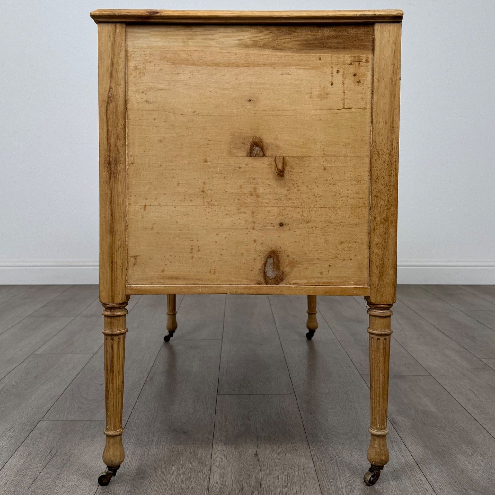 Antique 20th Century Good Quality Pine Kneehole Desk photo for sale