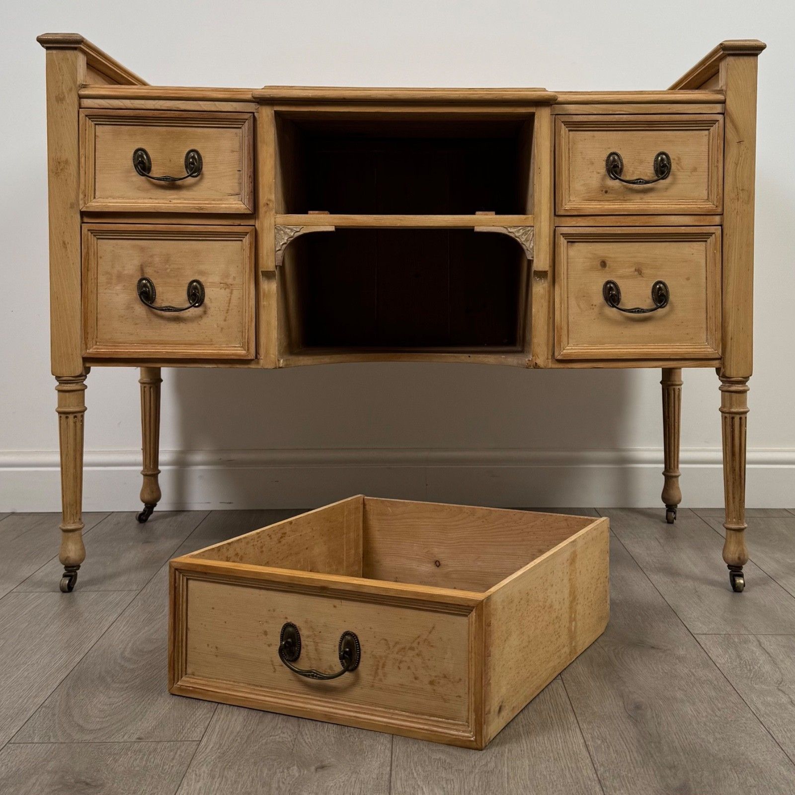 photo for sale Antique 20th Century Good Quality Pine Kneehole Desk