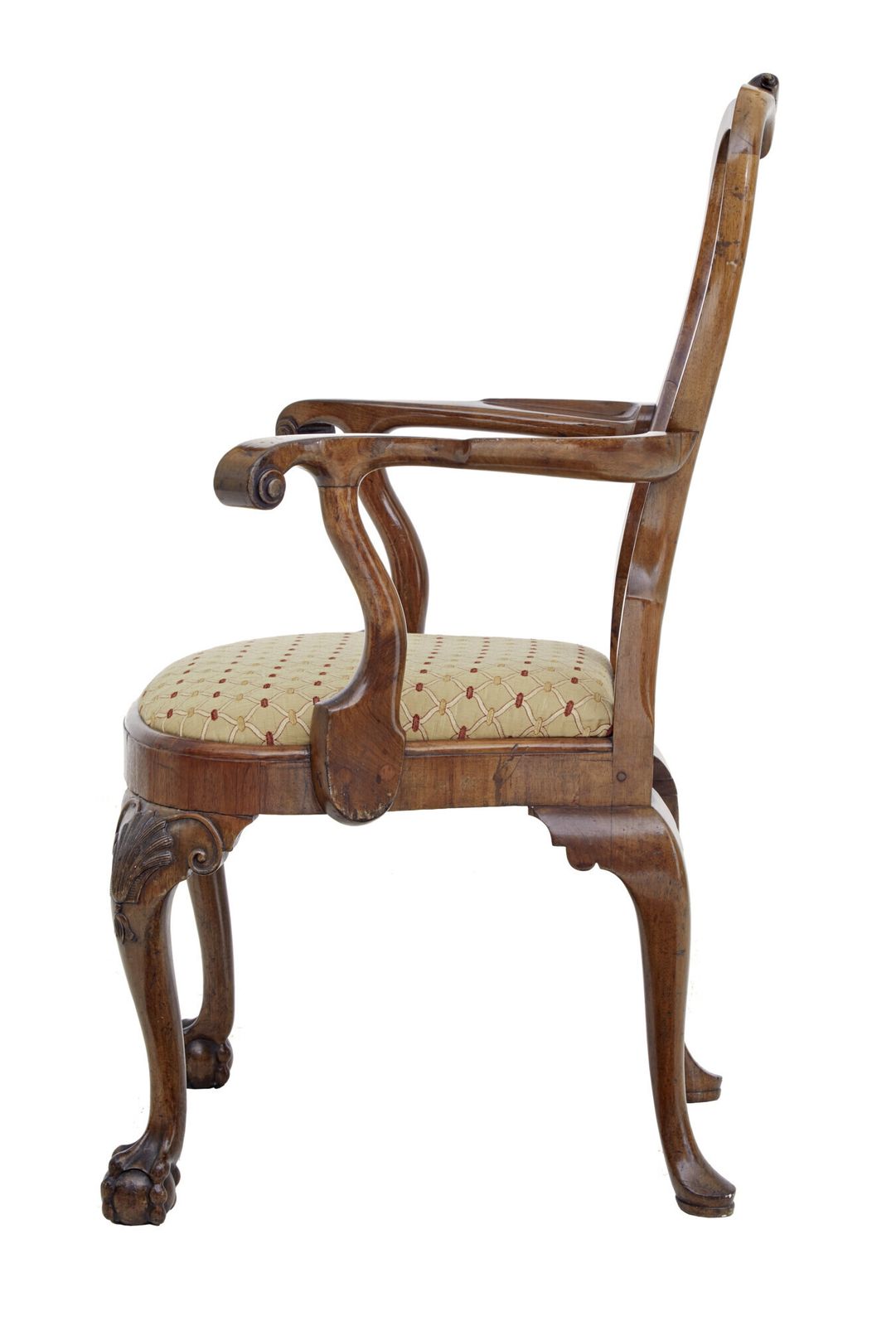 Set Of 8 Carved Queen Anne Style Walnut Dining Chairs By Spillman & Co photo vintage