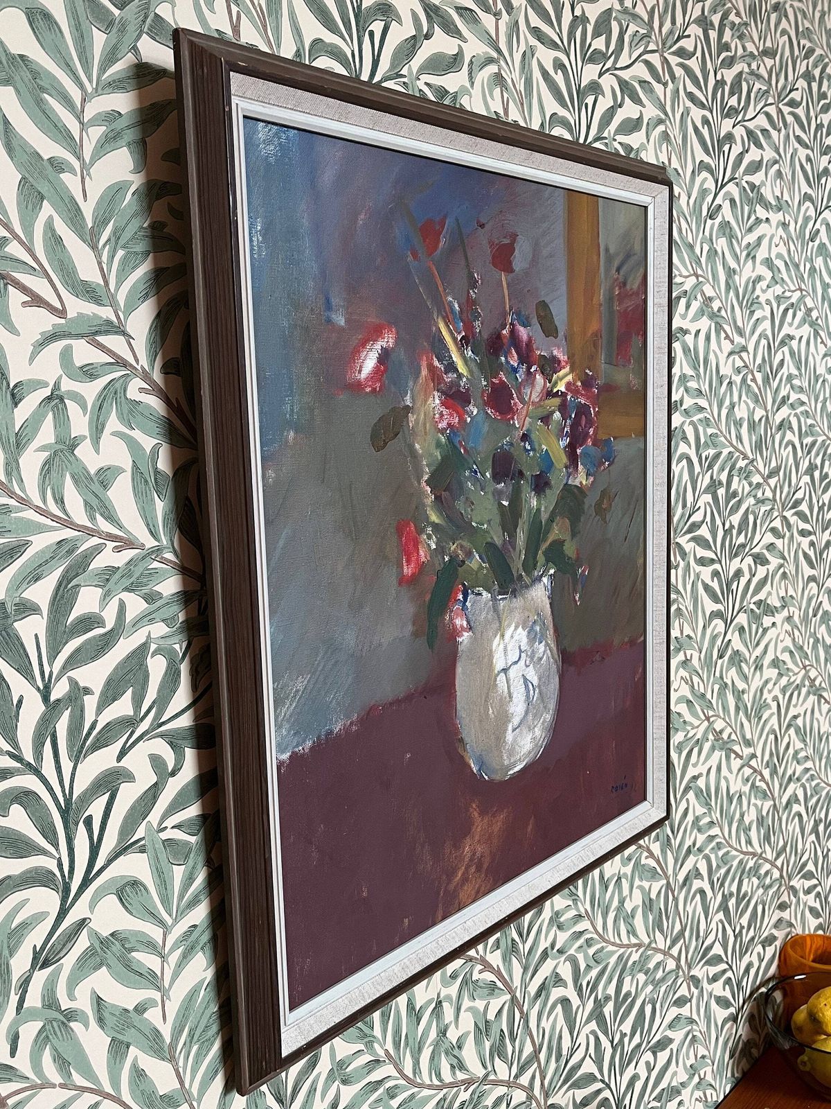 Floral, 1972, Swedish Listed Artist Kjell Rosén (1921 2003), Oil Painting On Streched Canvas photo for sale