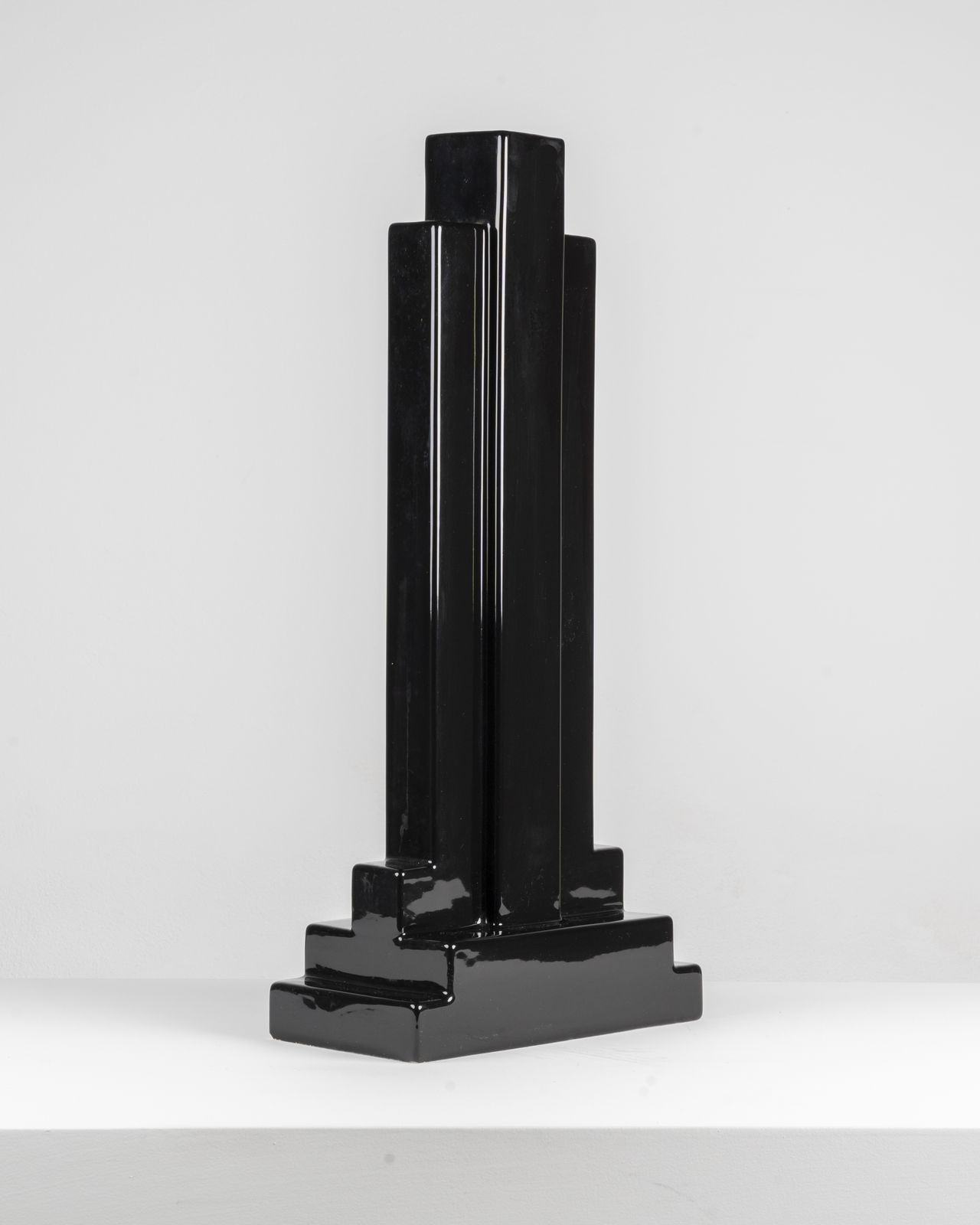 Ettore Sottsass Y15 Vase In Black Enameled Ceramic Yantra Series Poltronova 70s photo furniture