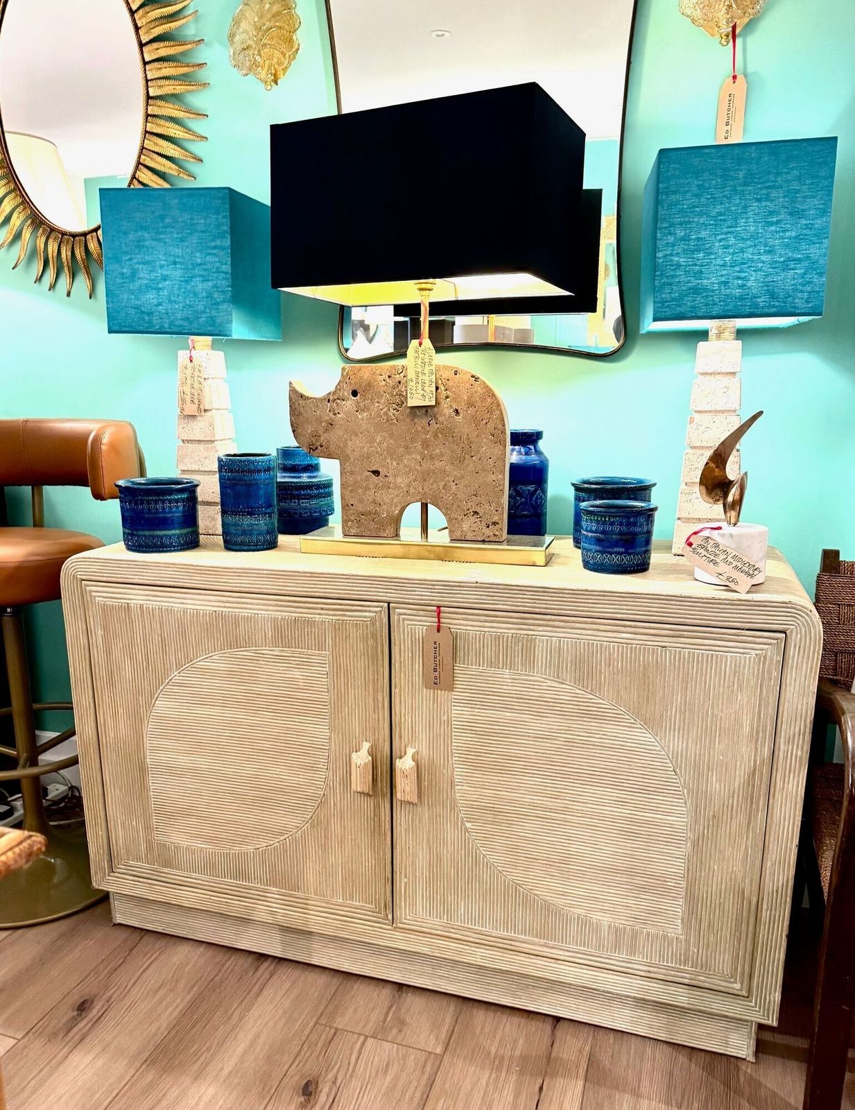 An Italian 1970s Pencil Reed Bamboo, Two Doors, Cabinet By Vivai Del Sud photo furniture