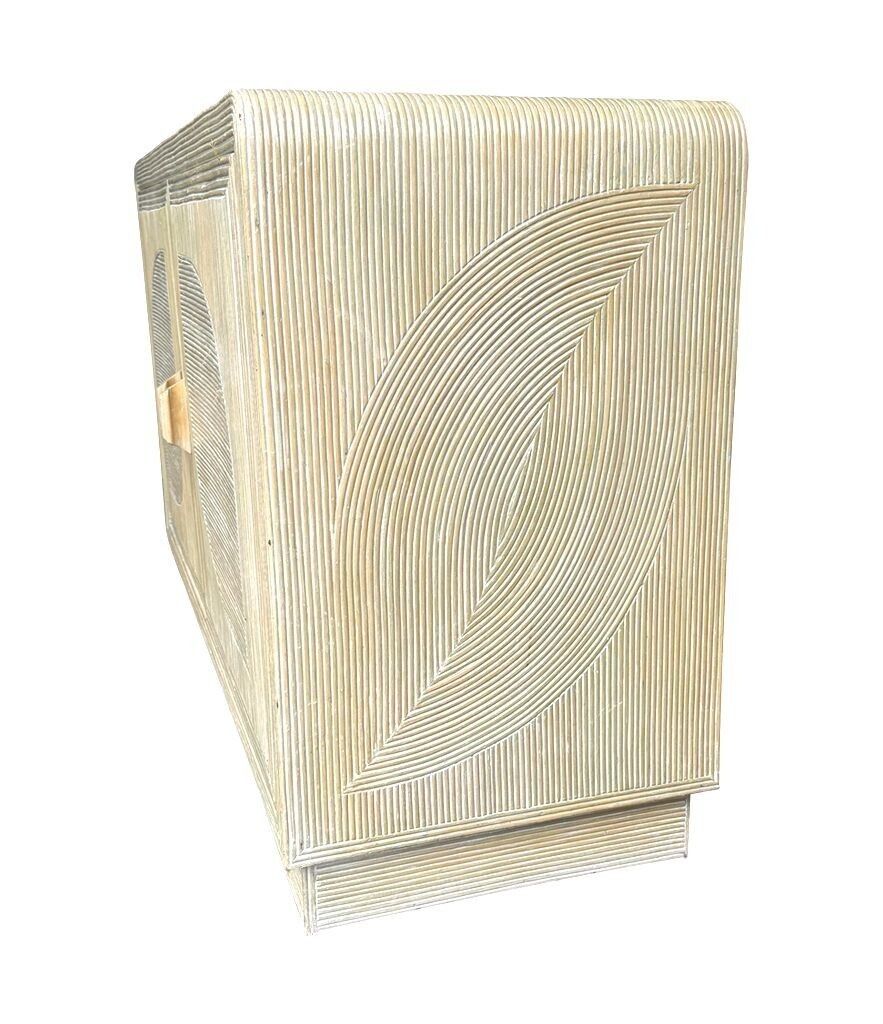 photo buy An Italian 1970s Pencil Reed Bamboo, Two Doors, Cabinet By Vivai Del Sud