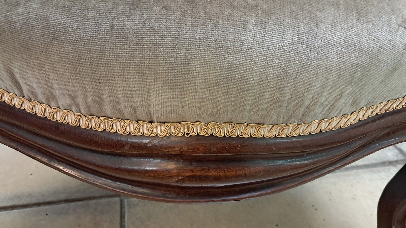 Victorian Mahogany Parlour Armchair Upholstered In Grey Velvet With Castors photo vinterior