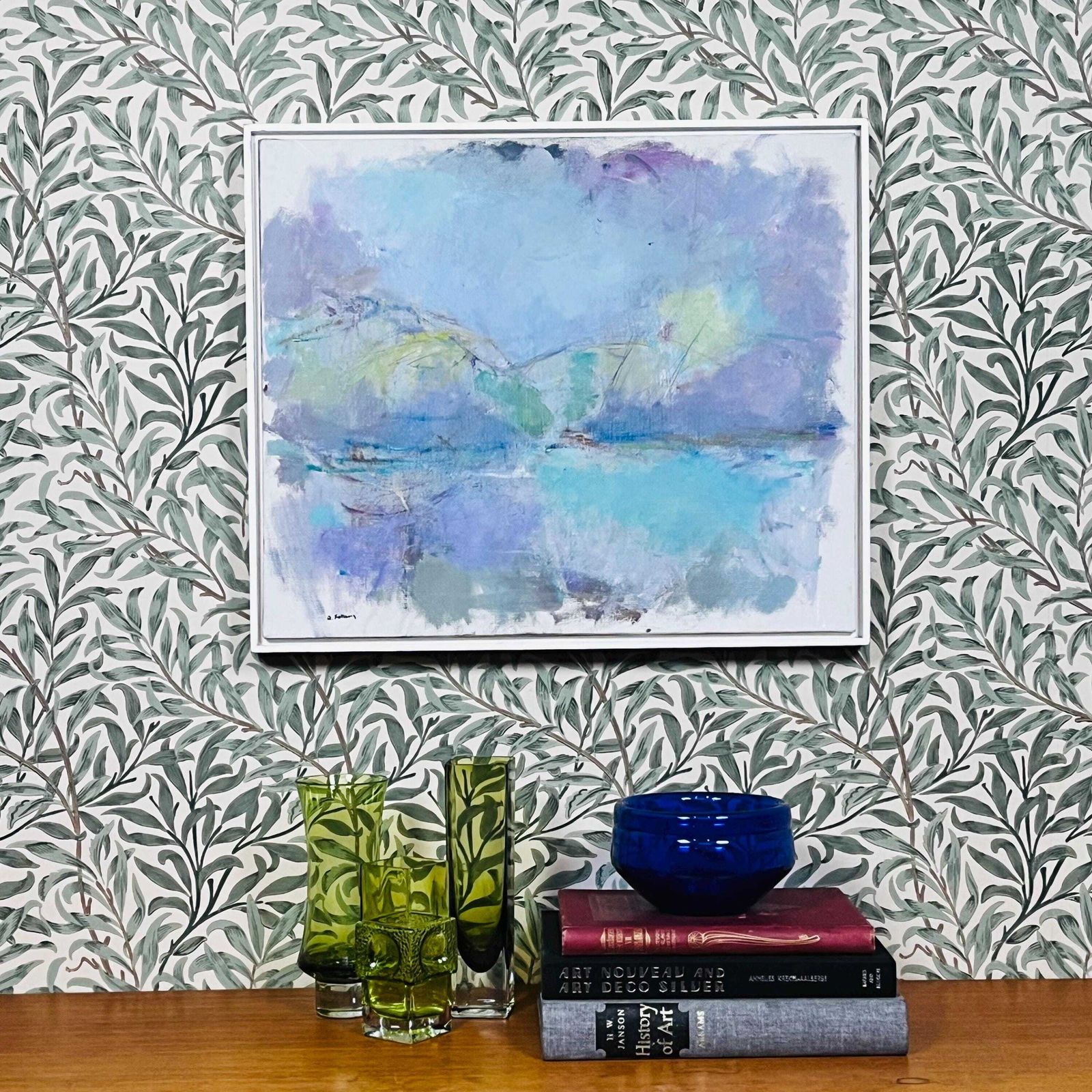 Vintage Abstract Landscape By Arne Fallberg (1944–2000), Swedish 1980s Original Oil Painting, Midcentury Scandinavian Art photo furniture