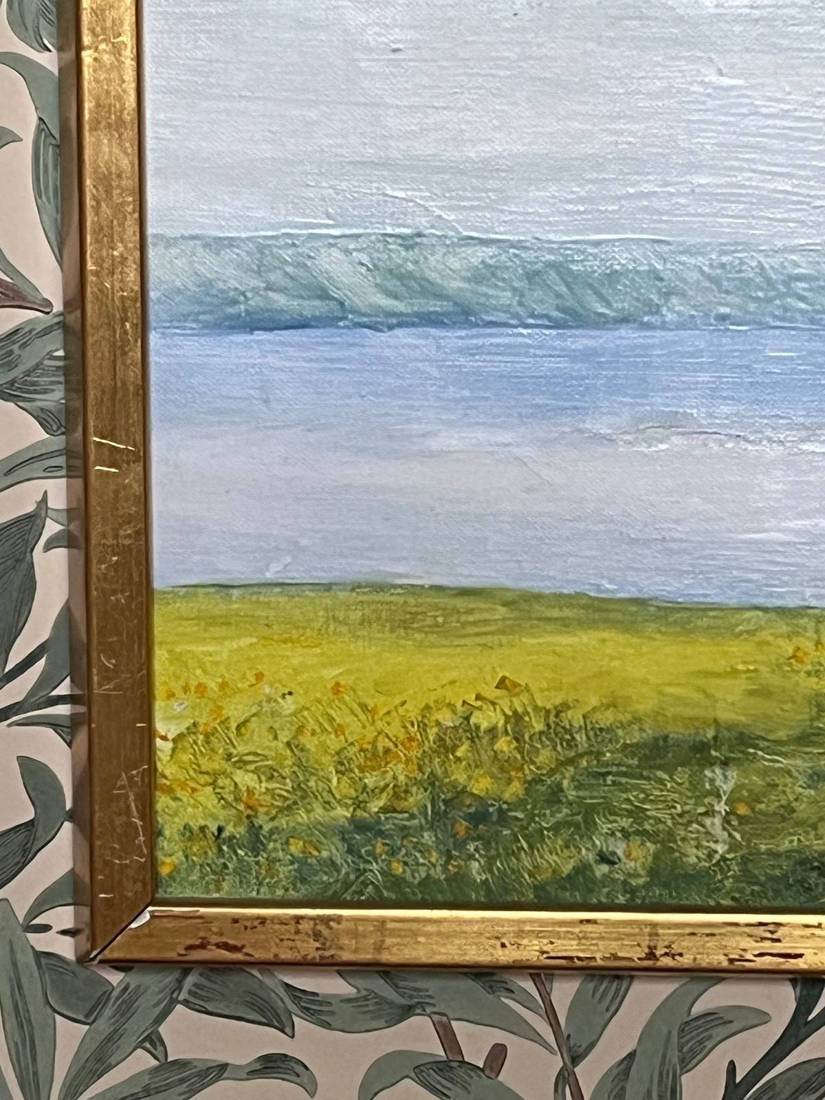 Seaside Meadow, 1977, Swedish Artist Stig Petrone, Oil Painting On Board photo for sale