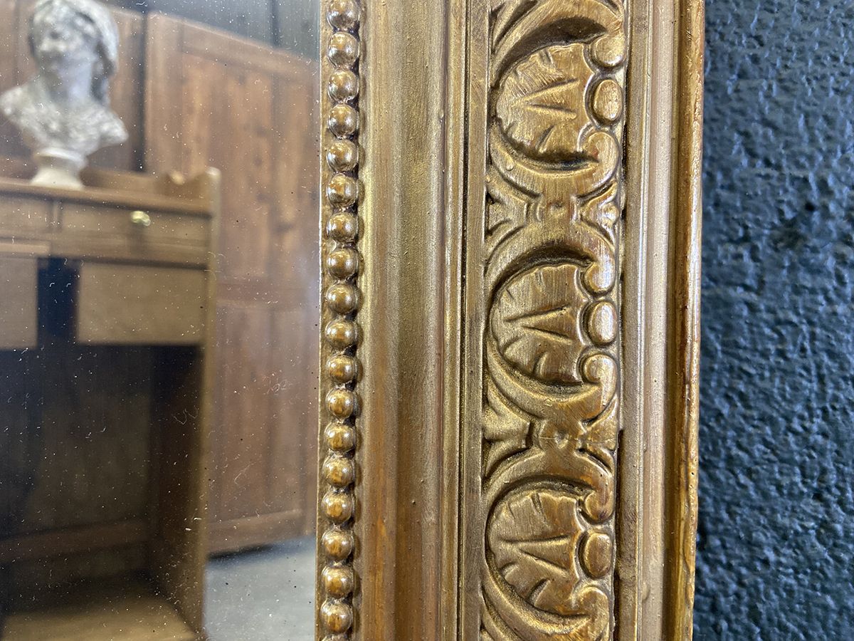 Large Arched Top French Overmantel Wall Mirror, 19th Century. photo 1995.0