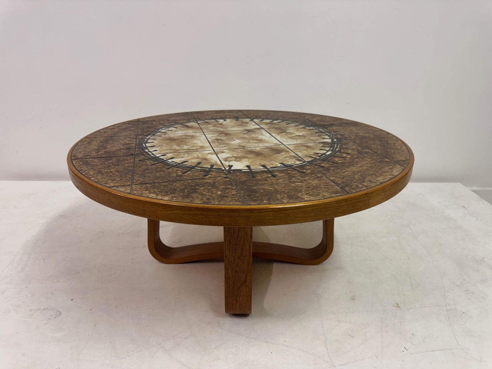 photo for sale Danish Ceramic Tile Top Coffee Table, 1980s