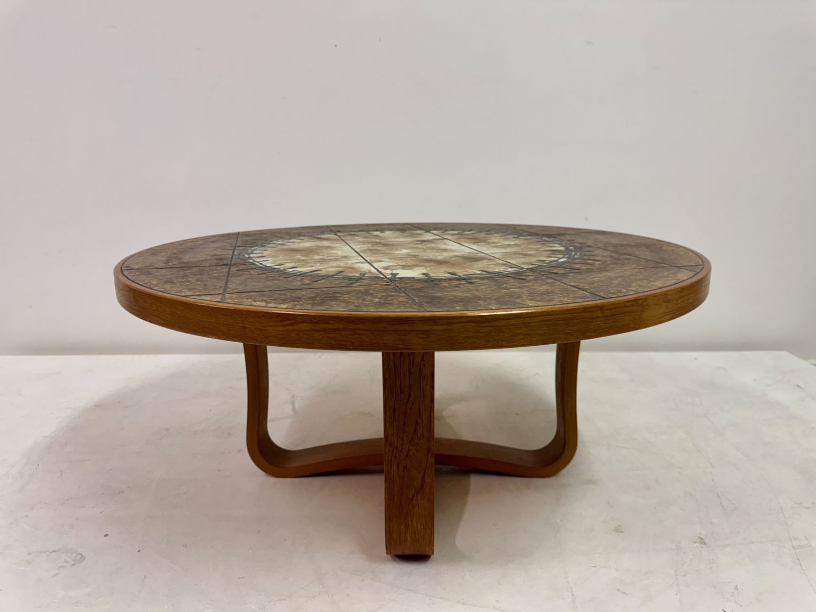 895.0 Danish Ceramic Tile Top Coffee Table, 1980s photo