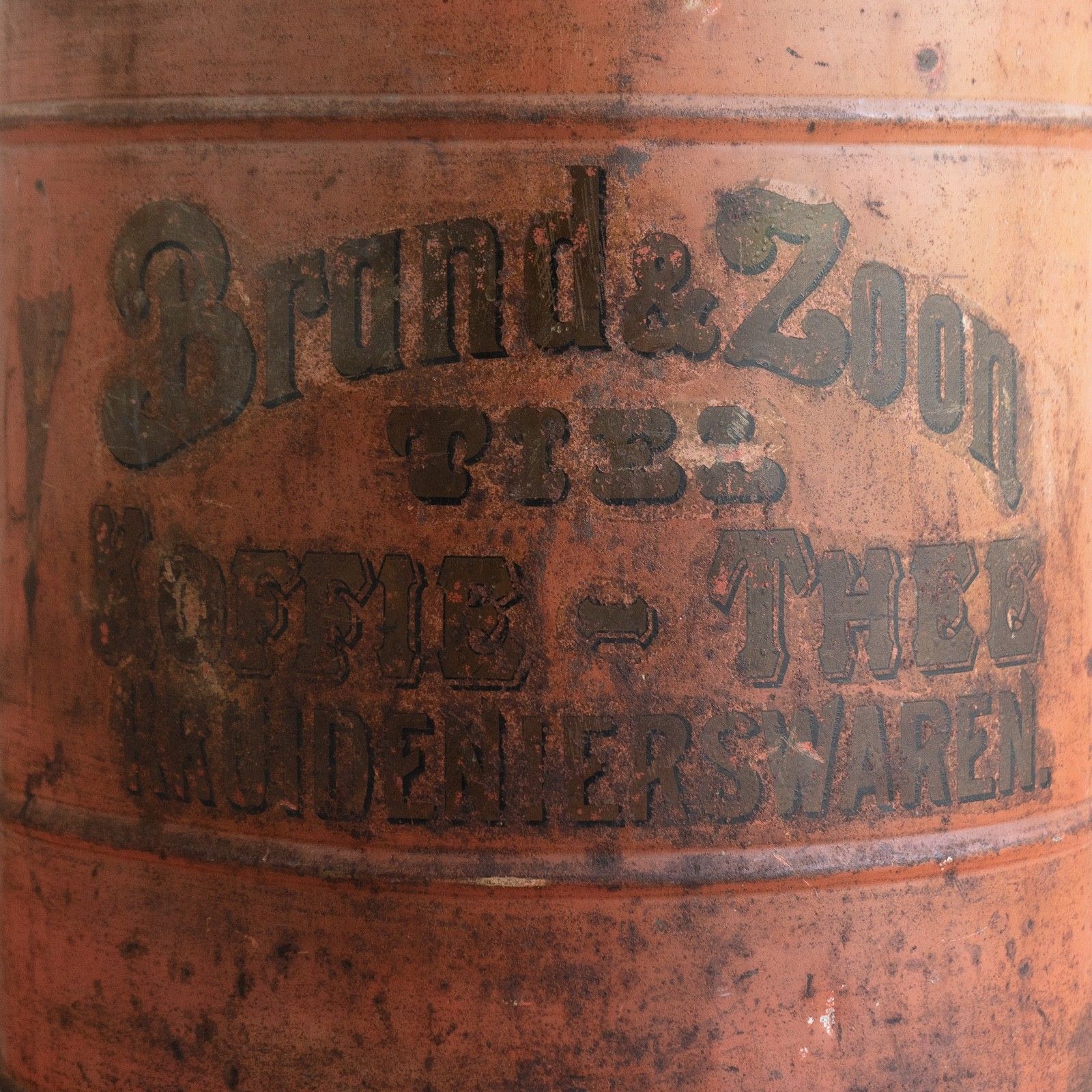 Very Large Antique Toleware Tea/Coffee Canister In Original Paint, Dutch, 20th C photo 550.0
