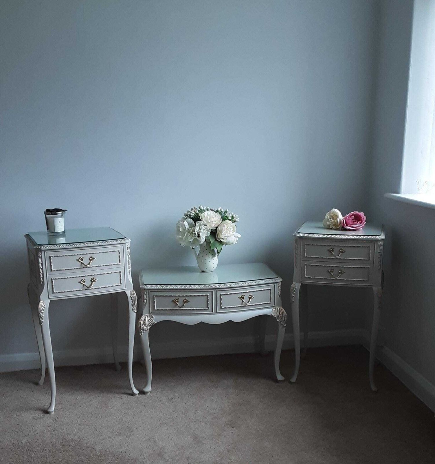 Olympus Louis Style Antoinette Bedside Cabinets.