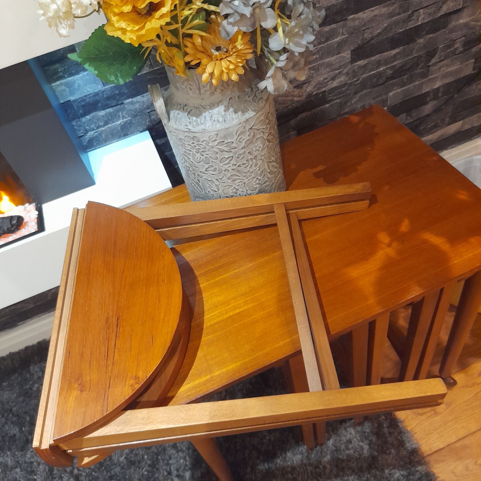 photo for sale A 5 Peice Mid Century Danish Teak Nesting Tables By Poul Hundevad 1960s