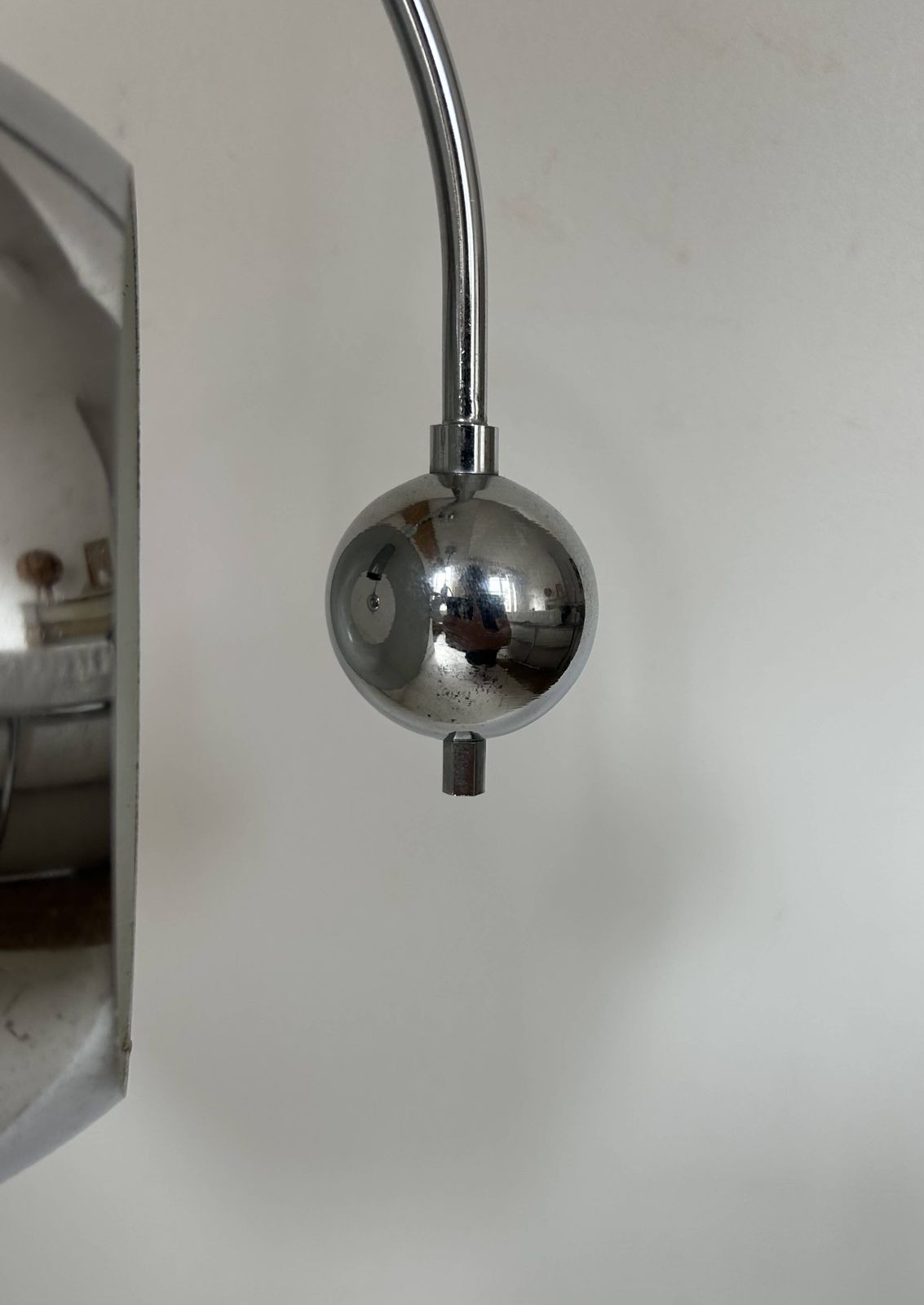 Pair Of Vintage Pendant Lights, Chrome Plated Metal, France 1960 photo buy