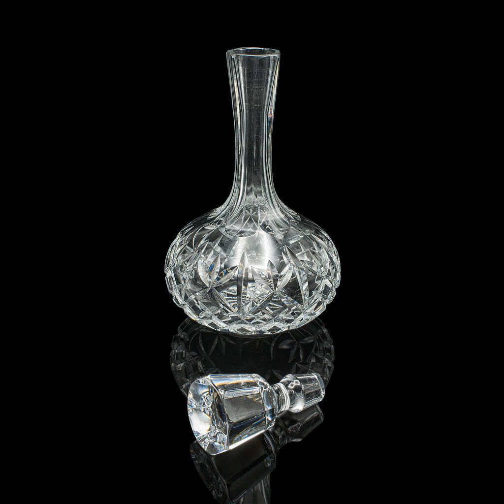 Vintage Merlot Decanter English Cut Glass Medium Body Wines Mid Century 1960 photo furniture