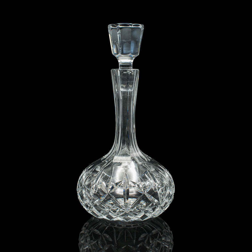 Vintage Merlot Decanter English Cut Glass Medium Body Wines Mid Century 1960 photo for sale