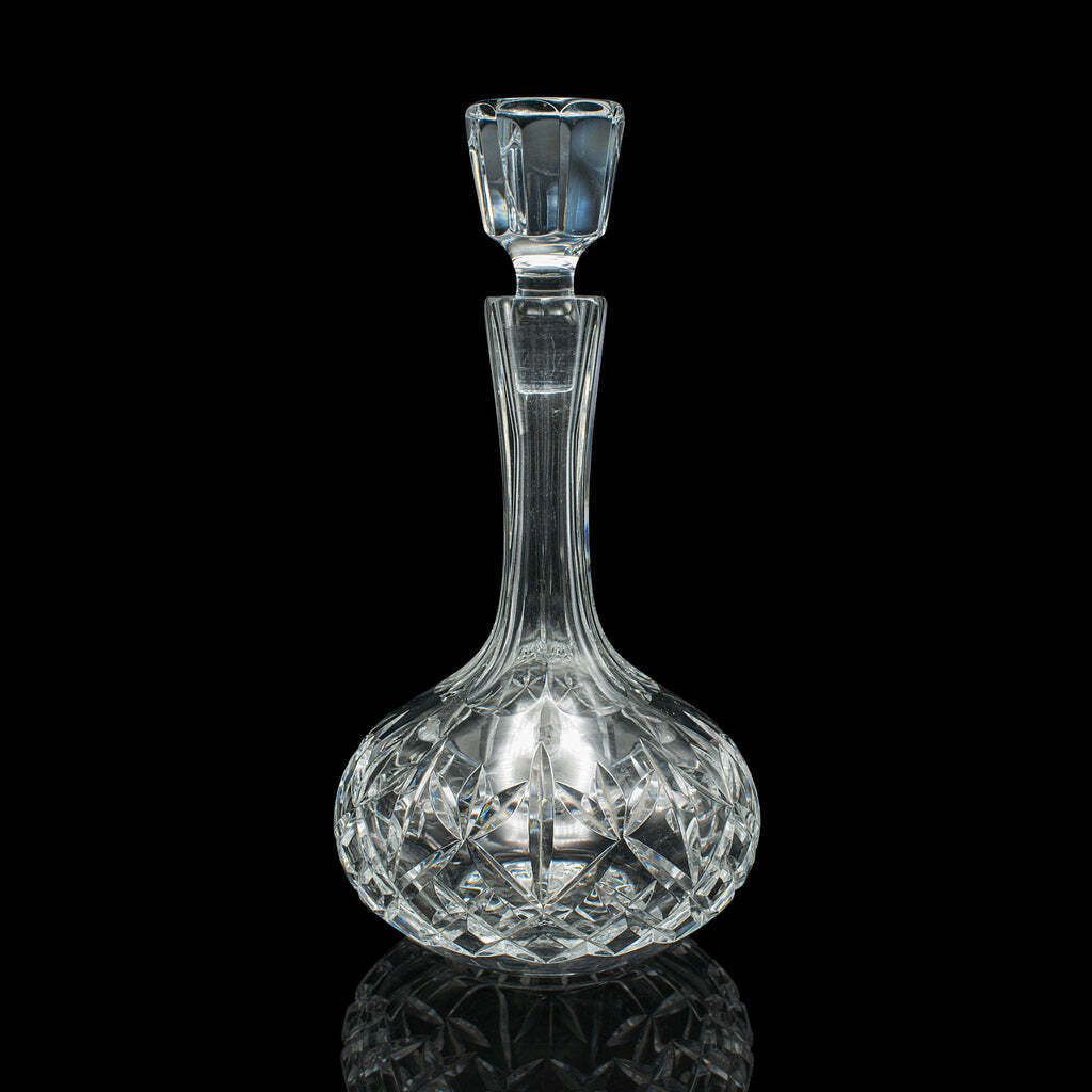 Vintage Merlot Decanter English Cut Glass Medium Body Wines Mid Century 1960 photo Home Decor