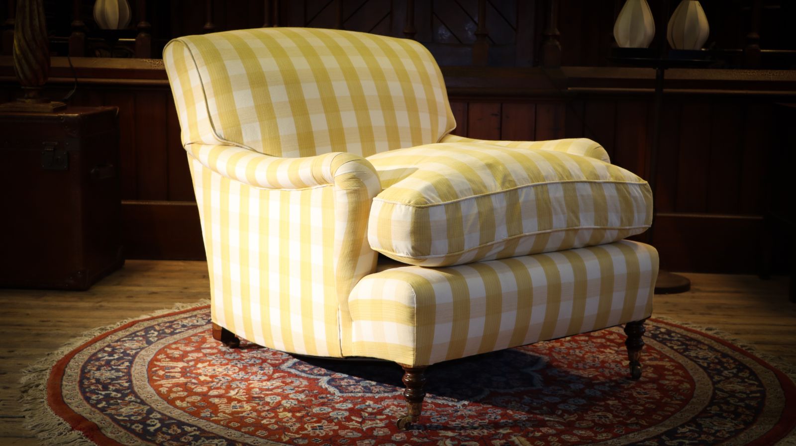 Super George Smith Standard Signature Large Armchair Sanderson Gingham Fabric 🚚 photo Furniture