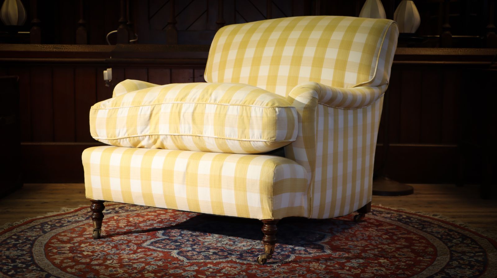 3500.0 Super George Smith Standard Signature Large Armchair Sanderson Gingham Fabric 🚚 photo
