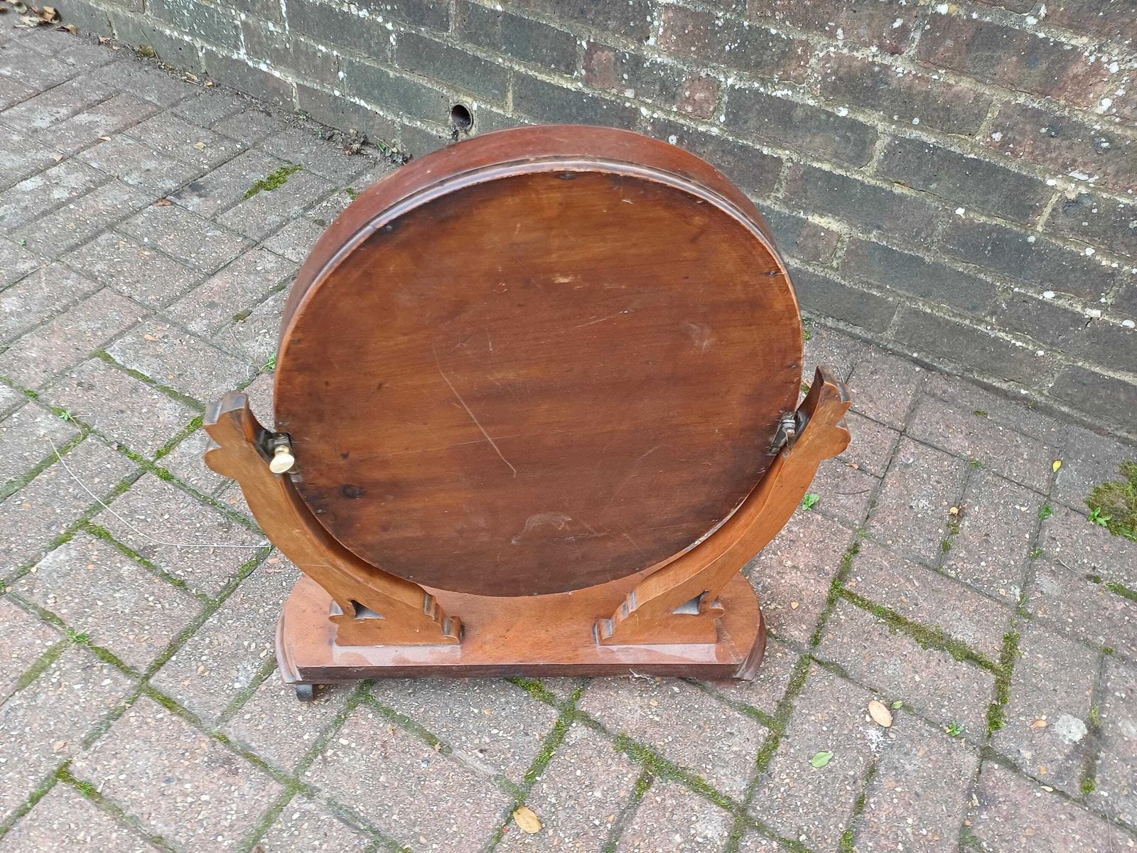 Antique Victorian Mahogany Dressing Table Mirror, Ornate Vanity Swivel Mirror With Hidden Compartment, 19th Century Toiletry Stand photo vinterior