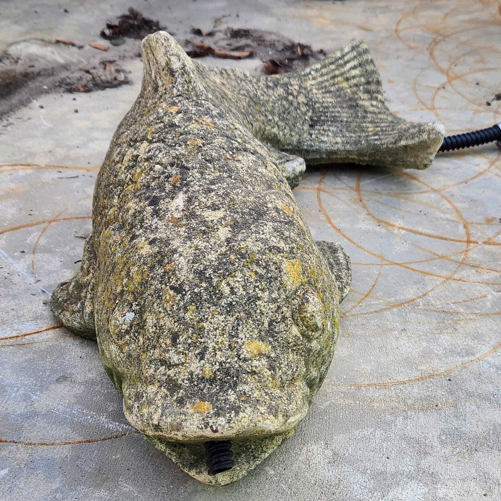 photo for sale Weathered Koi Carp Water Fountain   Reconstituted Stone