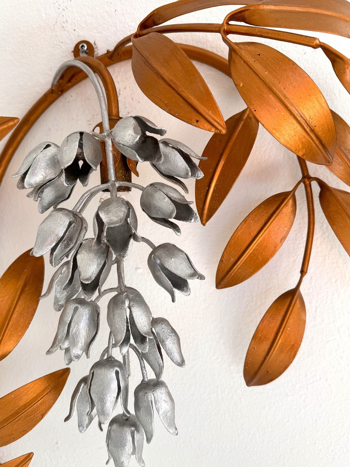 Lighting Hans Kögl Large Mid Century Wisteria Gilt 'Golden Rain' Metal Wall Sconce photo